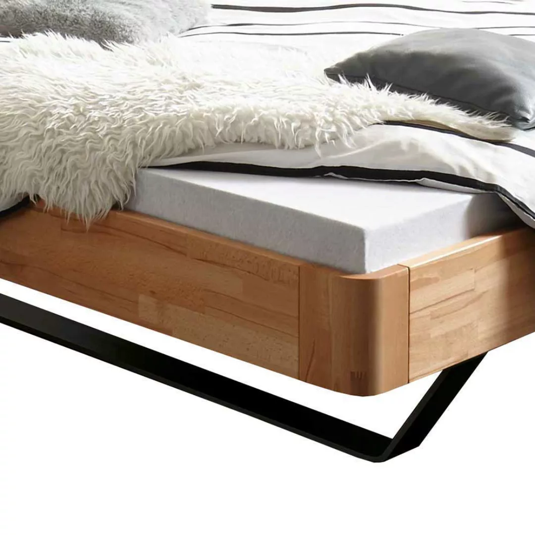 Holzbett aus Kernbuche Massivholz Nachtkonsolen günstig online kaufen