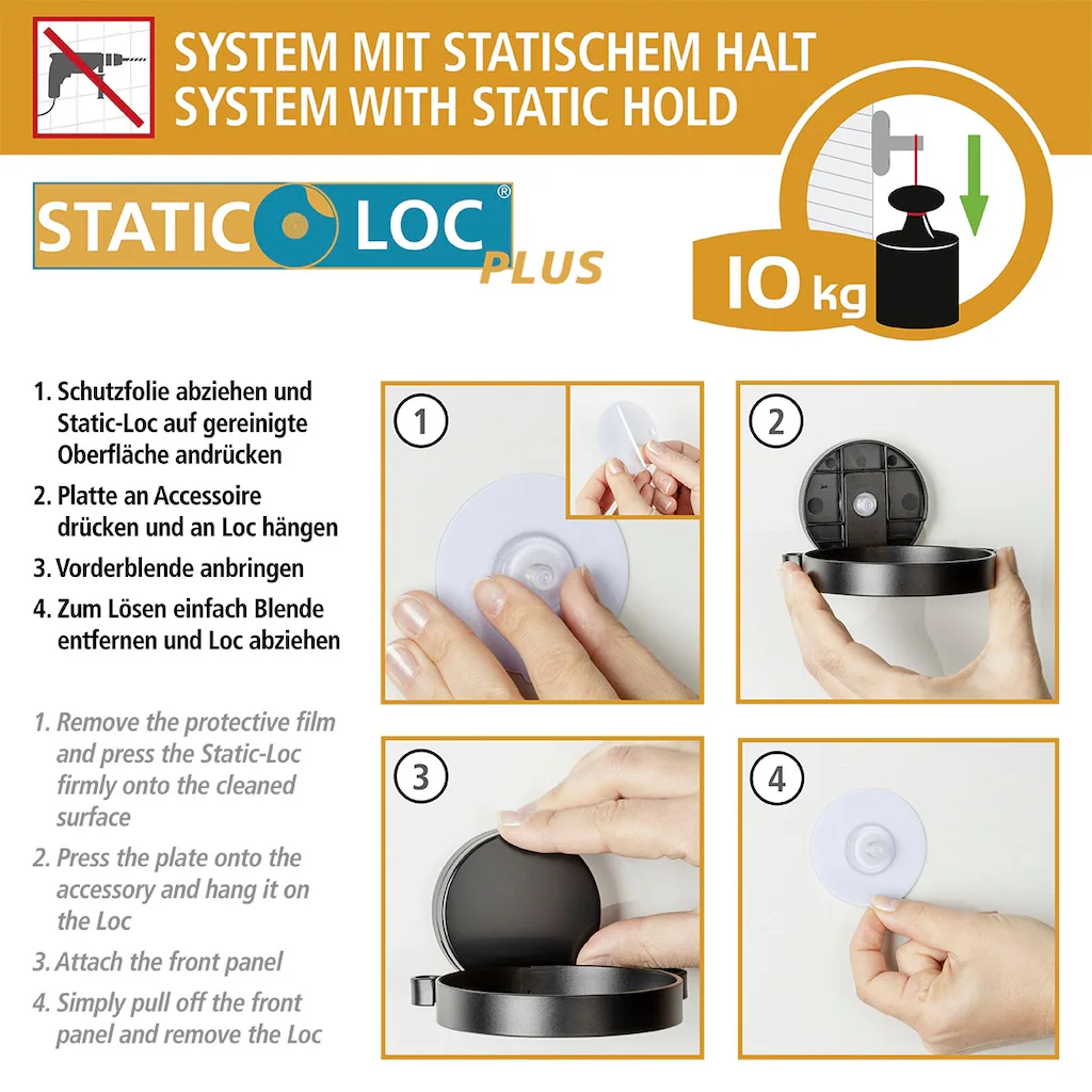 WENKO Duschregal "Static-Loc Plus Pavia", Badezimmer-Ablage, Befestigen ohn günstig online kaufen