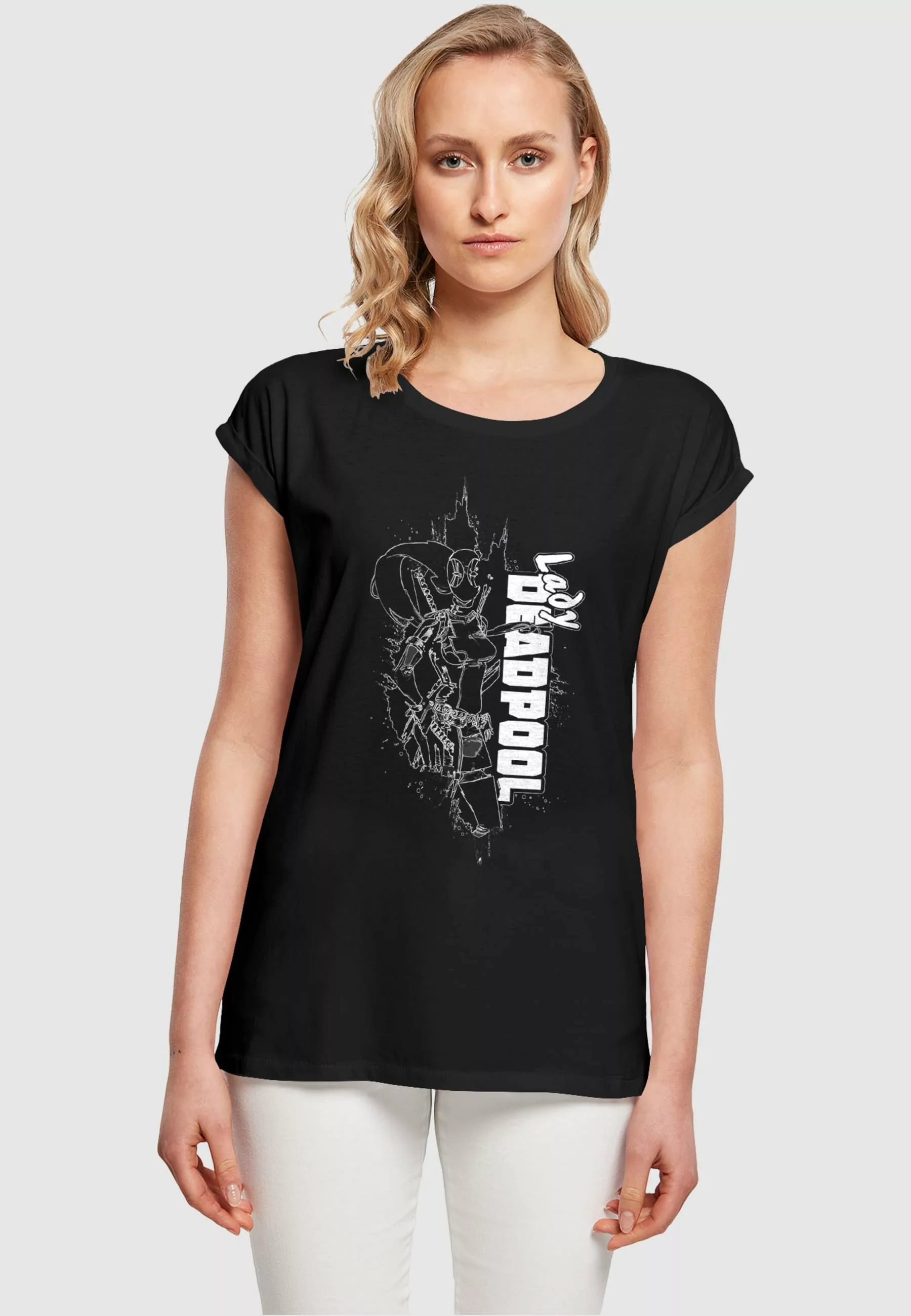 ABSOLUTE CULT T-Shirt ABSOLUTE CULT Damen Ladies Deadpool - Lady Outline T- günstig online kaufen