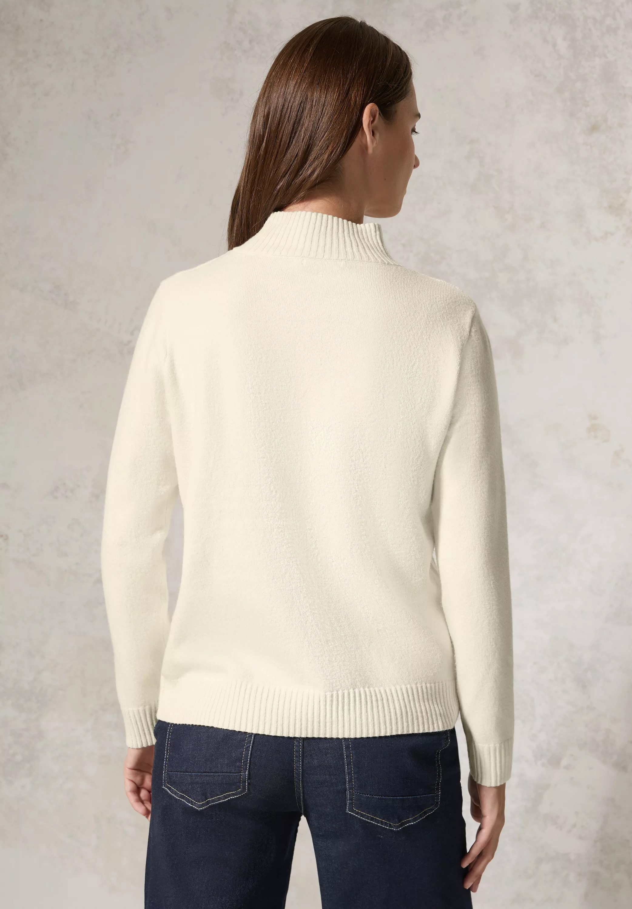 Cecil Strickpullover mit Jaquard-Muster und Stehkragen günstig online kaufen