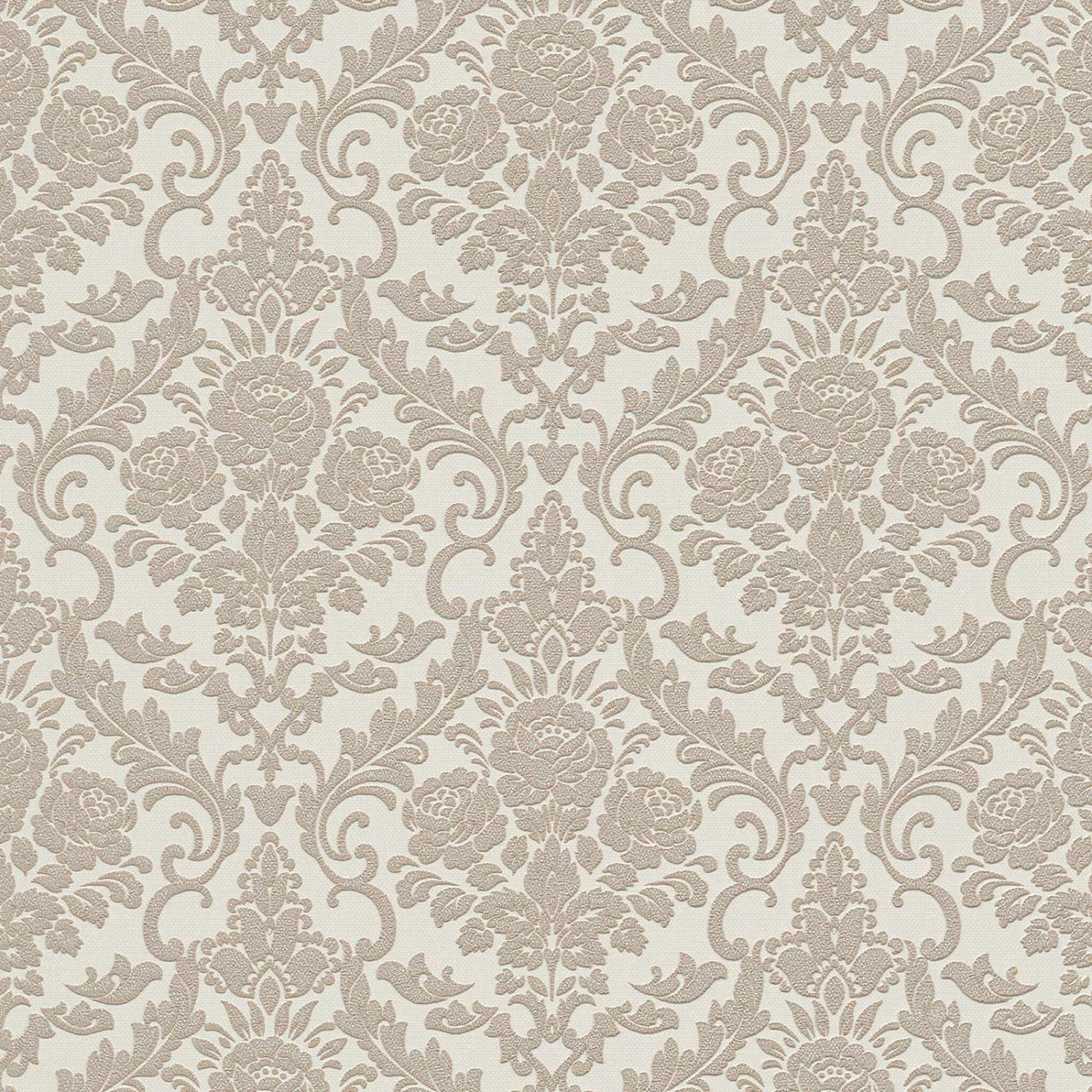 Bricoflor Barock Tapete Floral Ornament Vliestapete in Creme Beige für Wohn günstig online kaufen