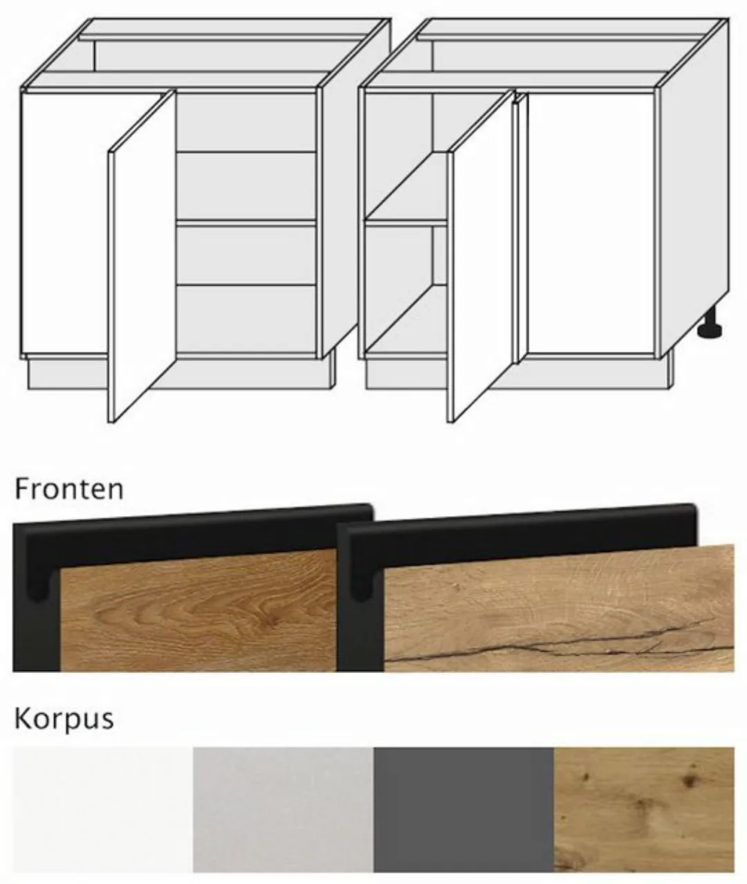 Feldmann-Wohnen Unterschrank Treviso (1-St) 120cm Front- & Korpusfarbe wähl günstig online kaufen