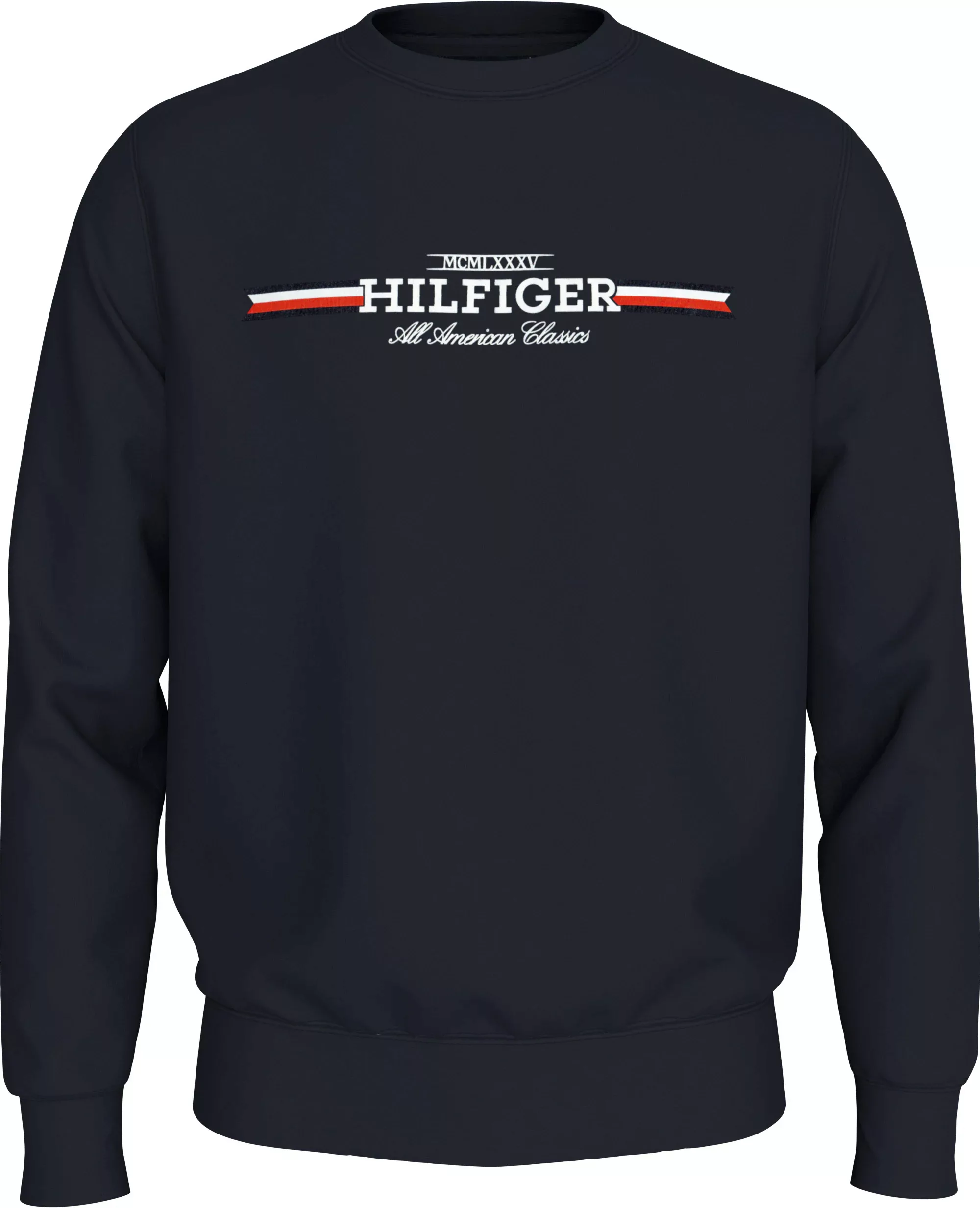 Tommy Hilfiger Sweatshirt HILFIGER STRIPE SWEATSHIRT mit mehrfarbigen Print günstig online kaufen