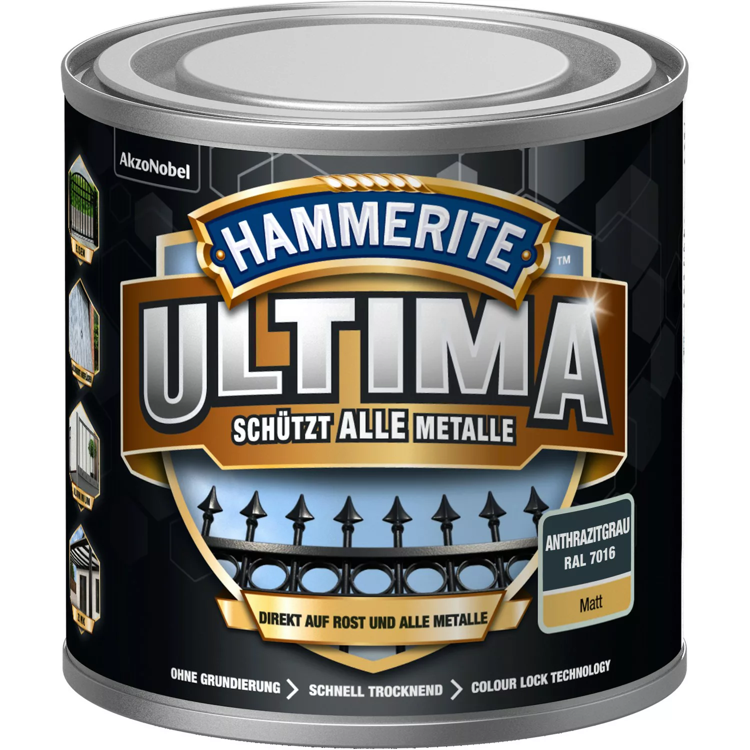 Hammerite Ultima Premium Metall-Schutzlack matt Anthrazitgrau 250 ml günstig online kaufen