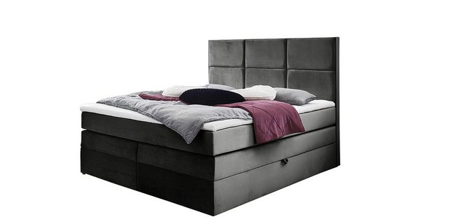 Xlmoebel Bett Elegantes graues Schlafzimmer-Set aus Holzmöbeln mit stilvoll günstig online kaufen