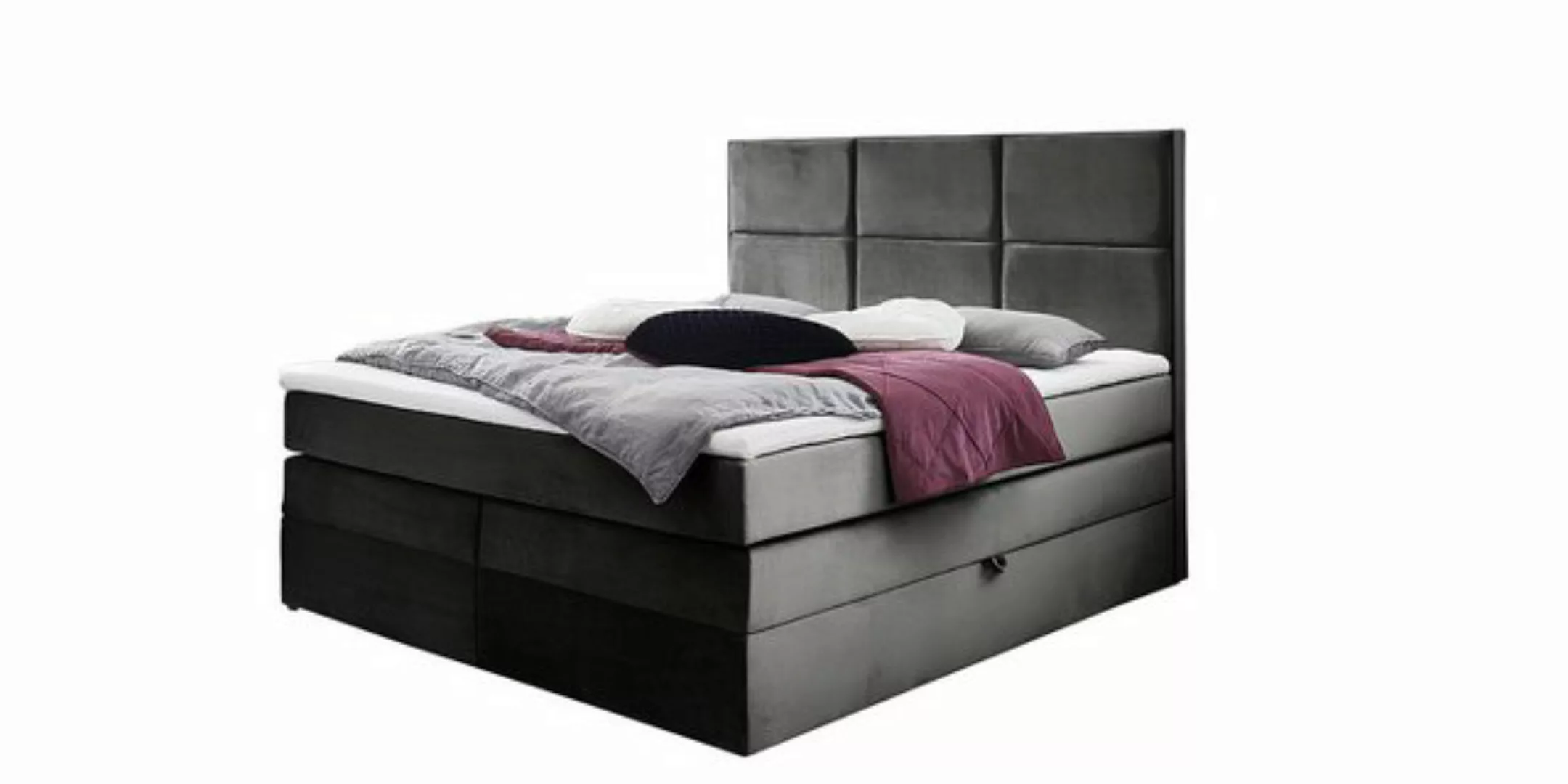 Xlmoebel Bett Elegantes graues Schlafzimmer-Set aus Holzmöbeln mit stilvoll günstig online kaufen