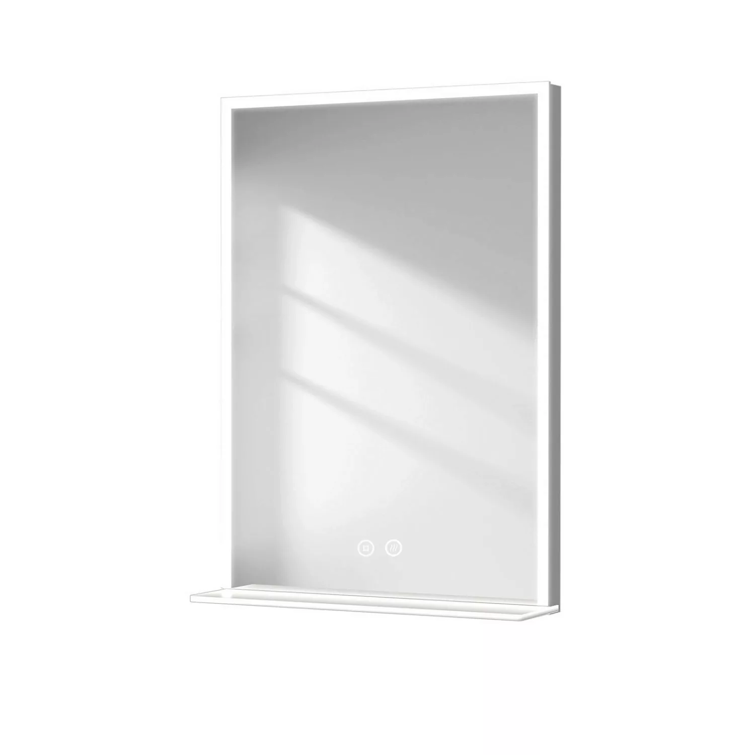 Emke Badspiegel mit Ablage 50 x70 cm Spiegel mit Beleuchtung Kaltweiß Licht günstig online kaufen