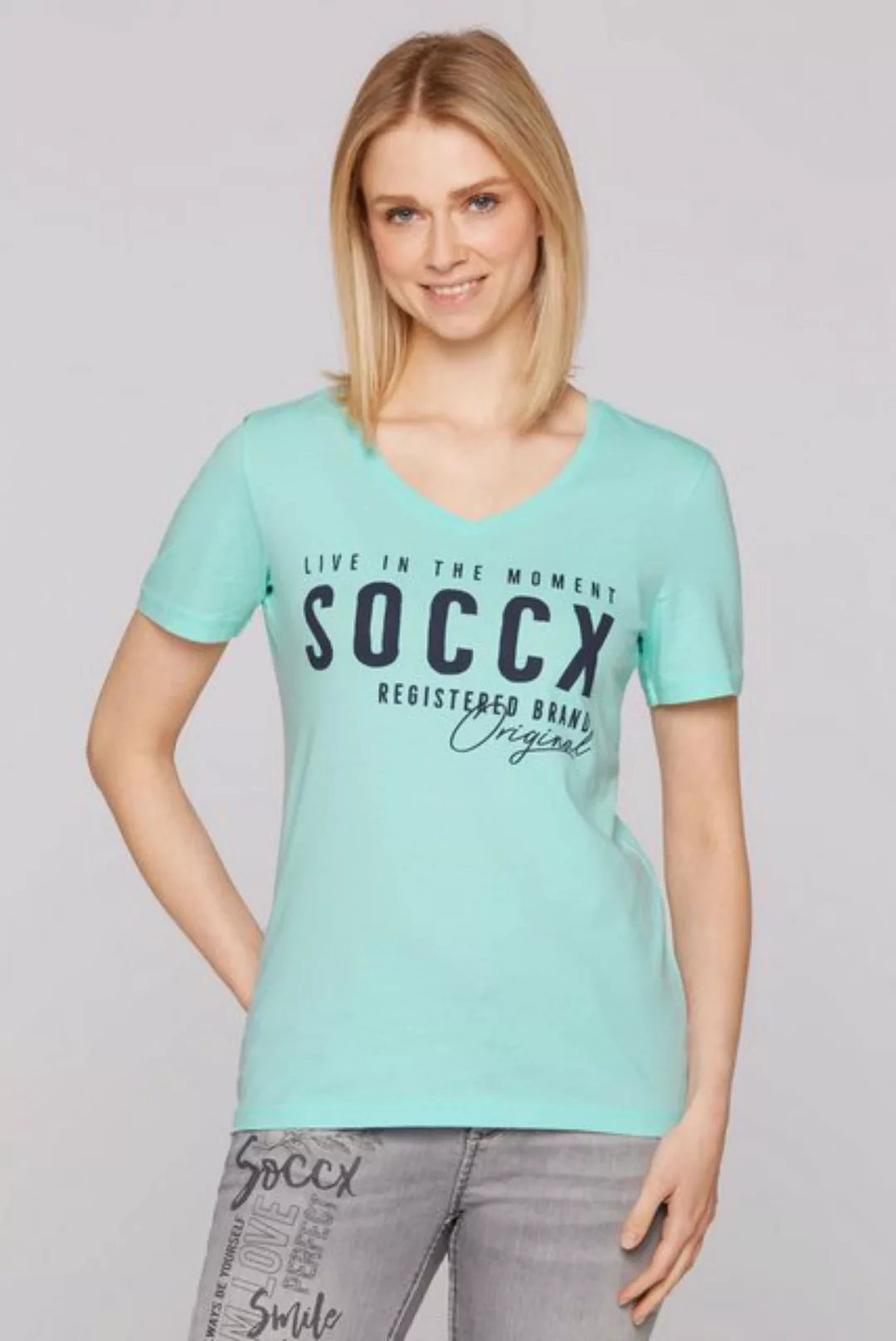 SOCCX V-Shirt aus Baumwolle günstig online kaufen