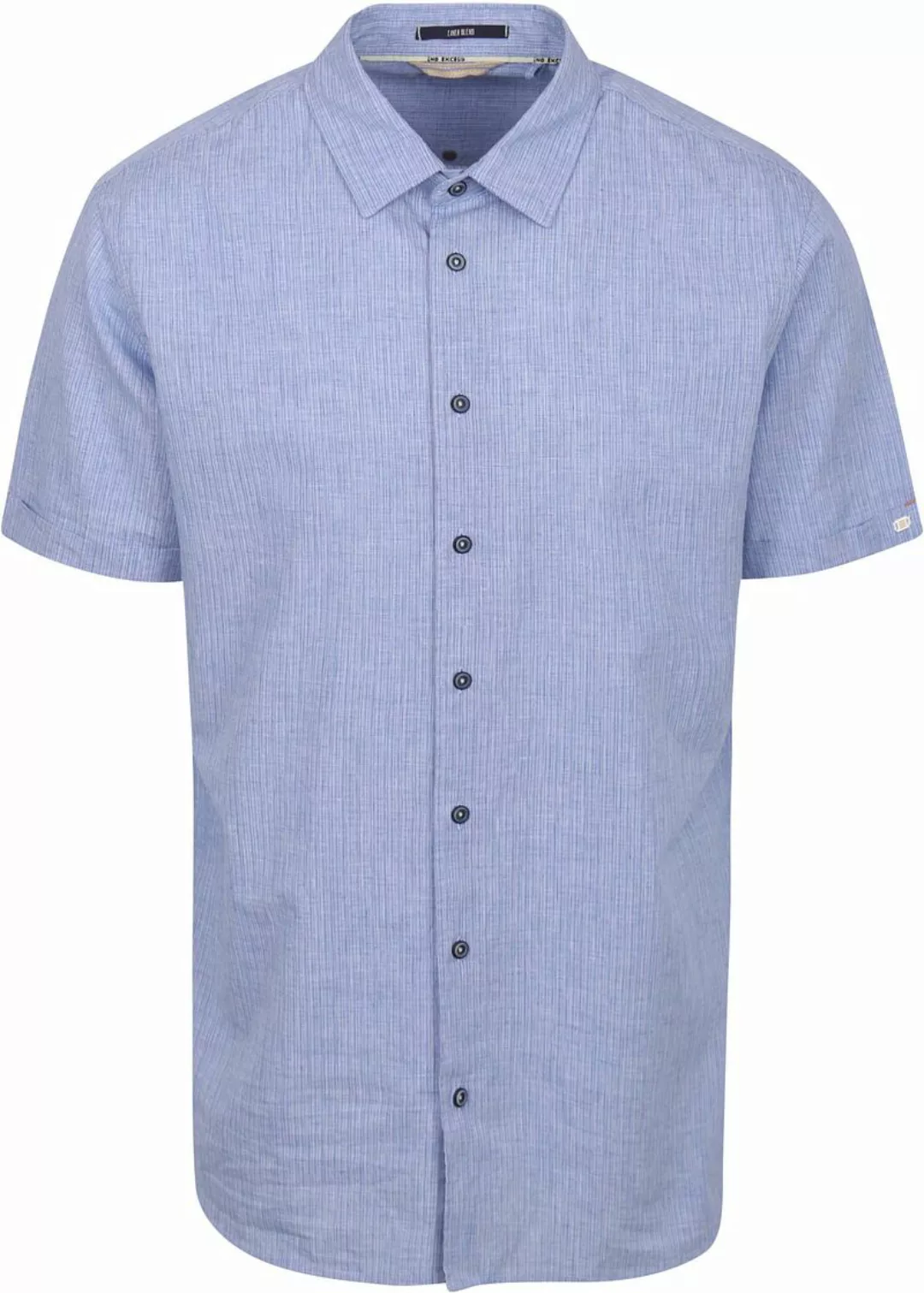 No Excess Short Sleeve Hemd Leinen Blau - Größe XL günstig online kaufen