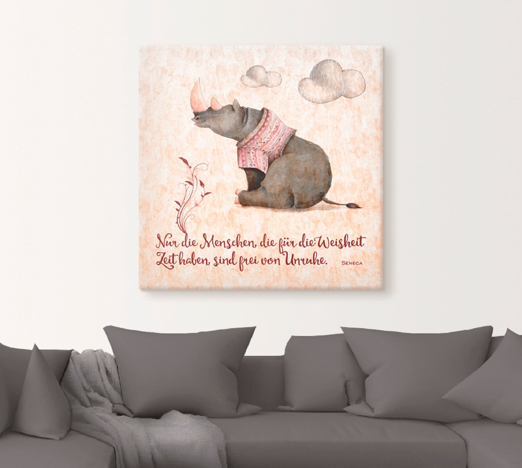 Artland Wandbild »Lebensweisheit Zeit«, Tiere, (1 St.), als Leinwandbild, P günstig online kaufen