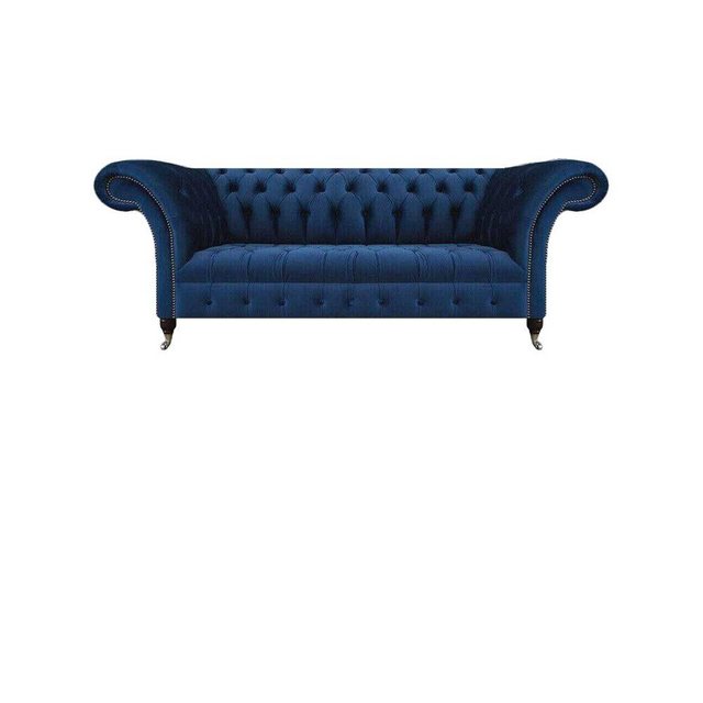 JVmoebel Chesterfield-Sofa Blau Neu Sofa Dreisitze Wohnzimmer Sessel Polste günstig online kaufen