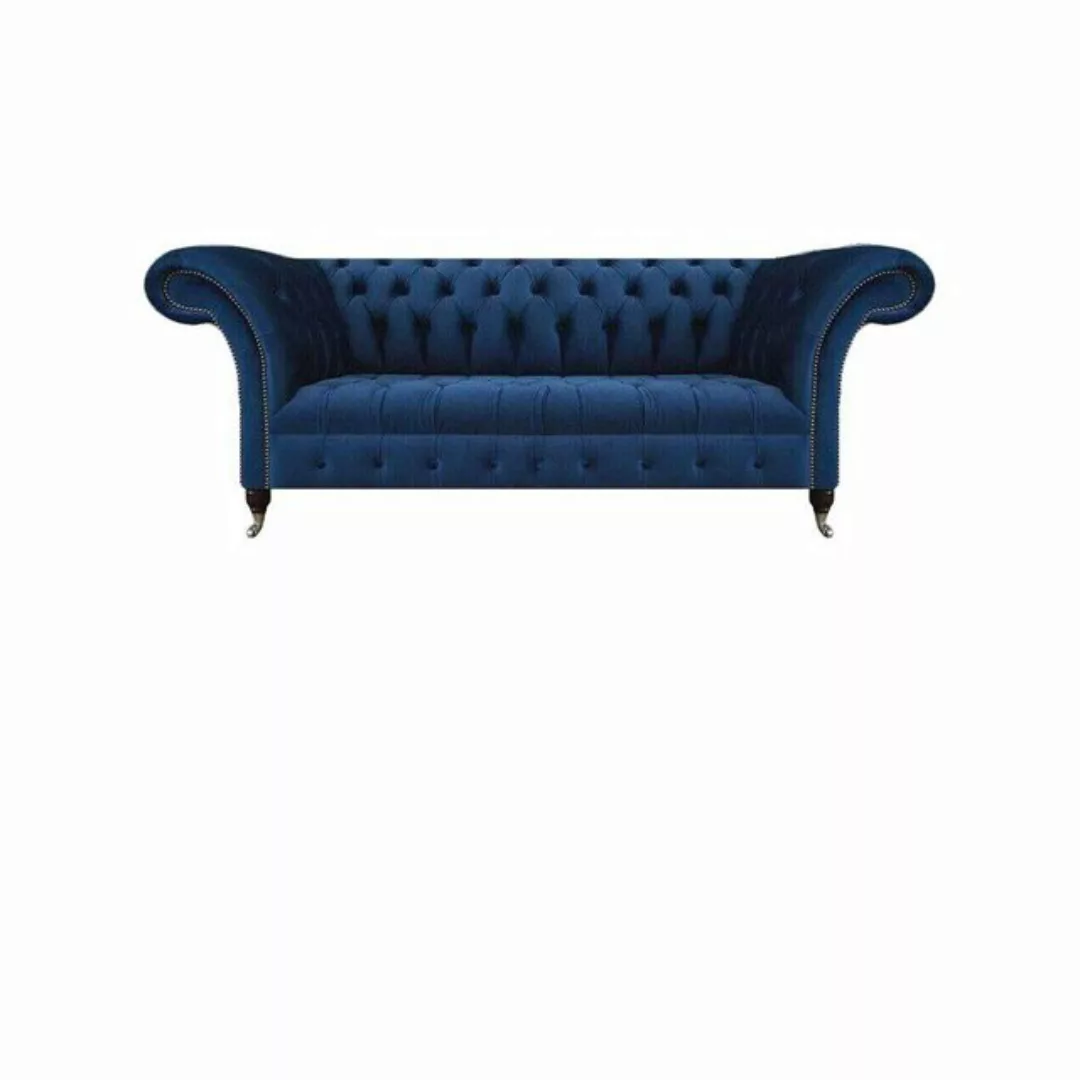 JVmoebel Chesterfield-Sofa Blau Neu Sofa Dreisitze Wohnzimmer Sessel Polste günstig online kaufen