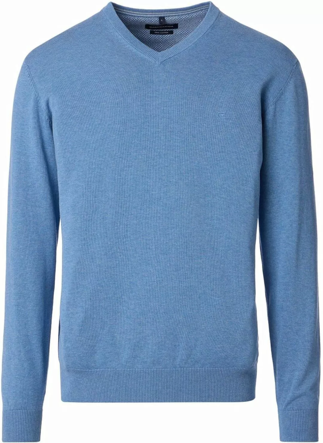 Casa Moda Pullover V-Ausschnitt Blau - Größe 4XL günstig online kaufen