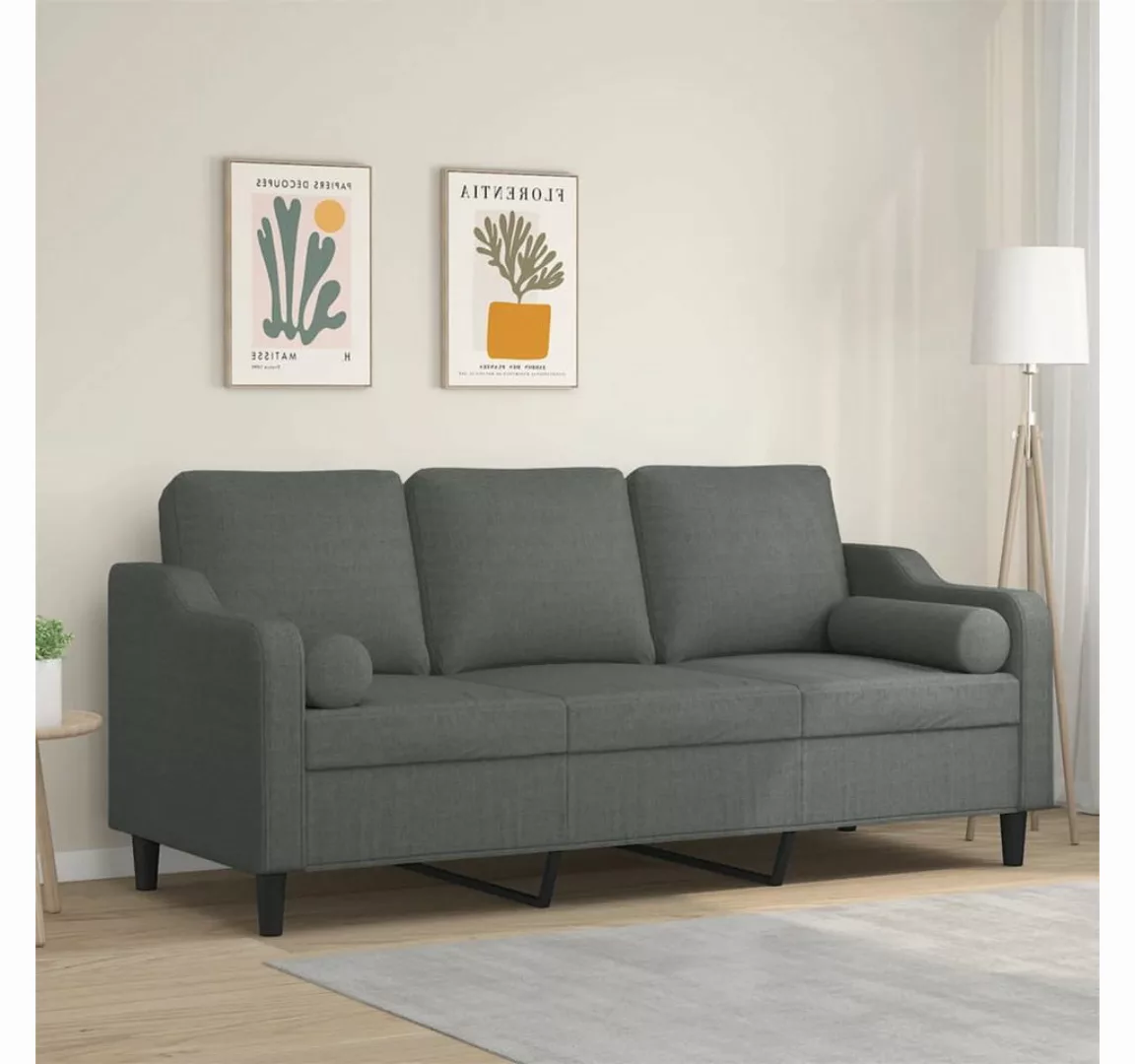 vidaXL Sofa Sofa mit Zierkissen Stoff, 180 cm, 3-Sitzer günstig online kaufen