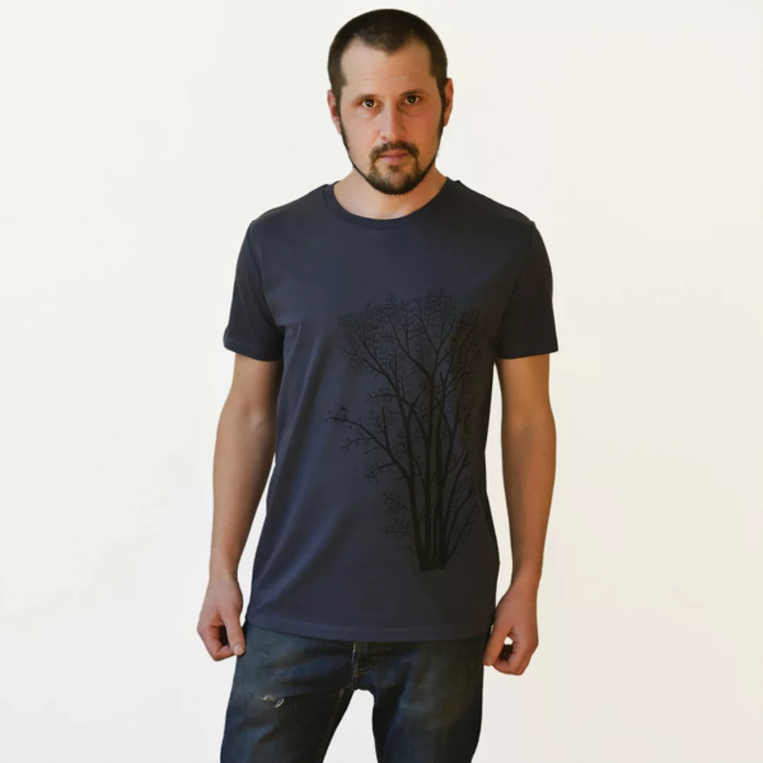 Herren T-shirt Erle Mit Elster In India Ink Grey günstig online kaufen