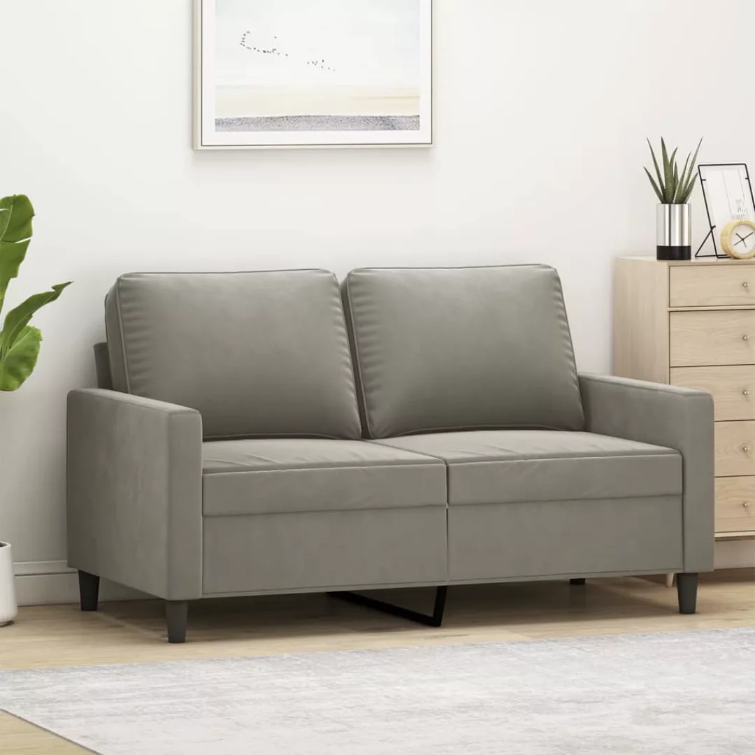 Vidaxl 2-sitzer-sofa Hellgrau 120 Cm Samt günstig online kaufen