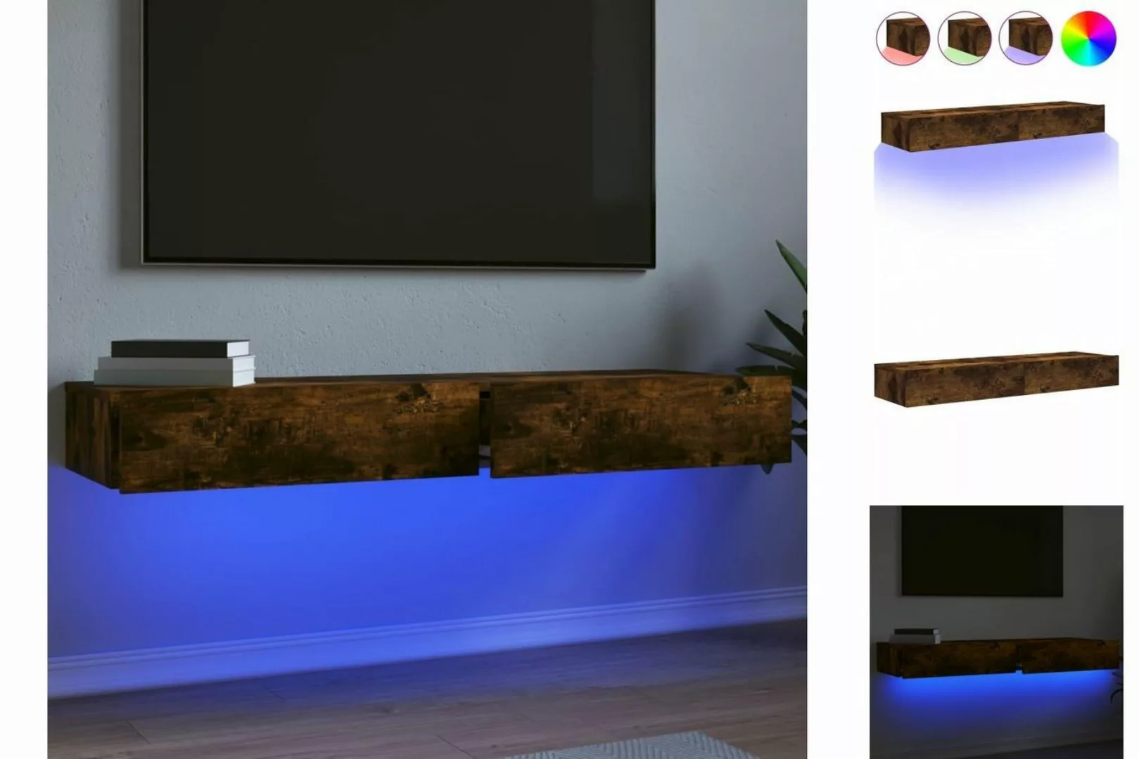vidaXL TV-Schrank TV-Lowboard TV-Schränke mit LED-Leuchten 2 Stk Räuchereic günstig online kaufen