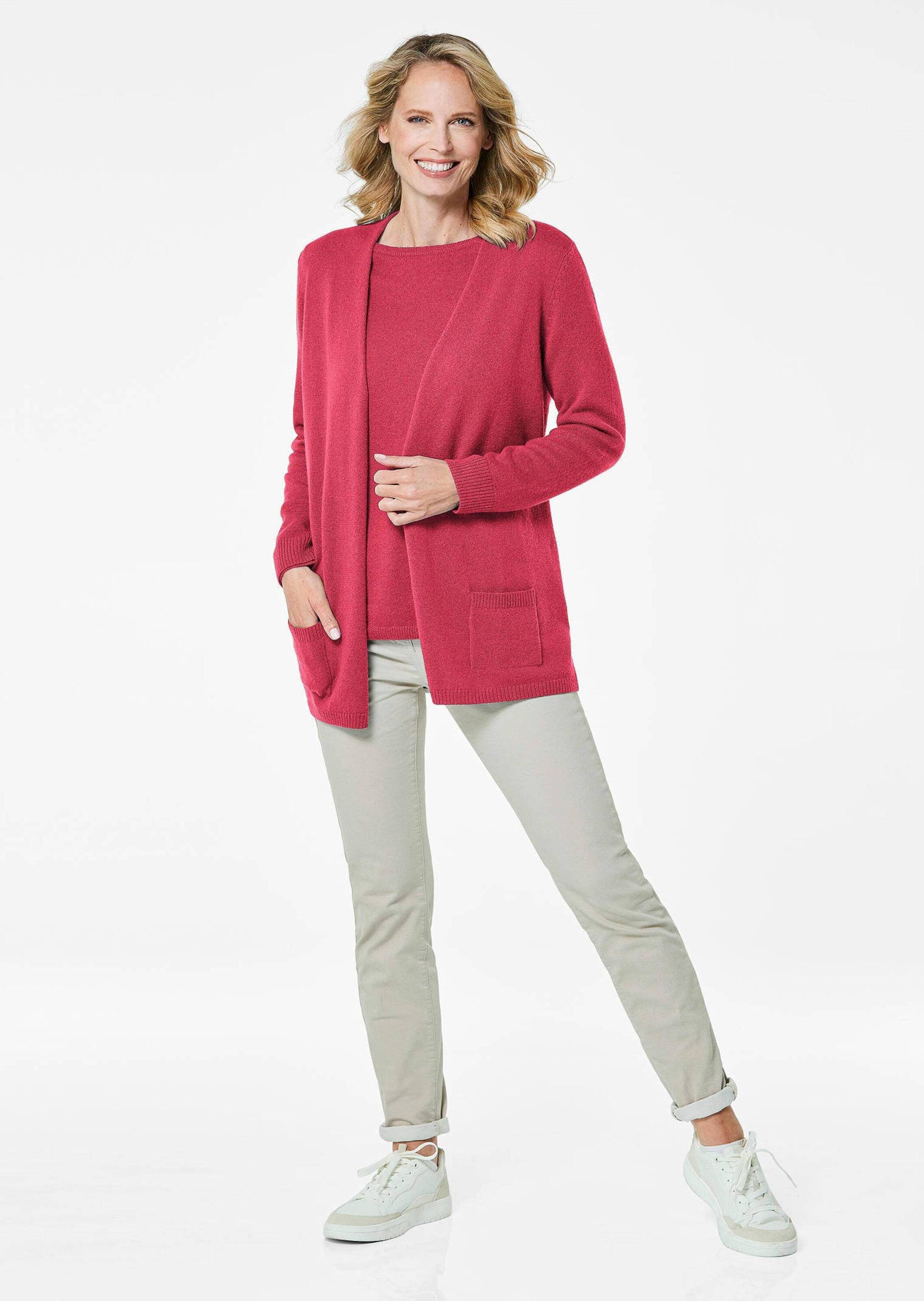 GOLDNER Strickjacke Kurzgröße: Langarm Feinstrick-Cardigan günstig online kaufen