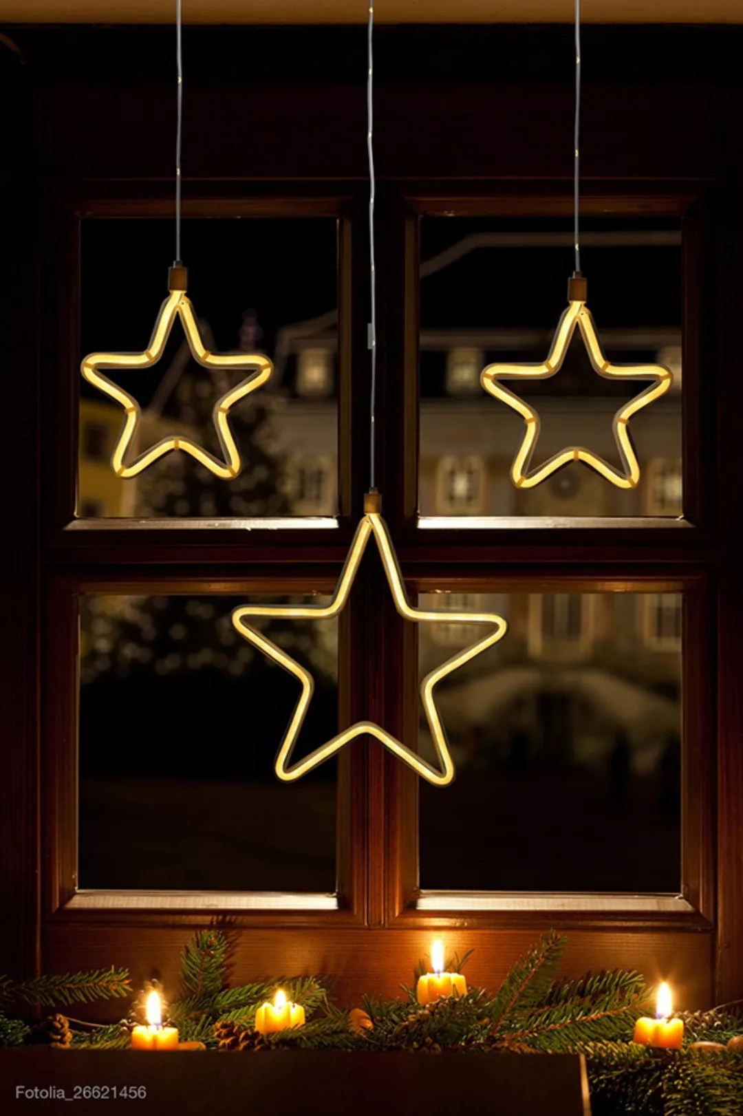 Home affaire LED-Lichtervorhang »Vinets, Weihnachtsstern, Weihnachtsdeko«, günstig online kaufen