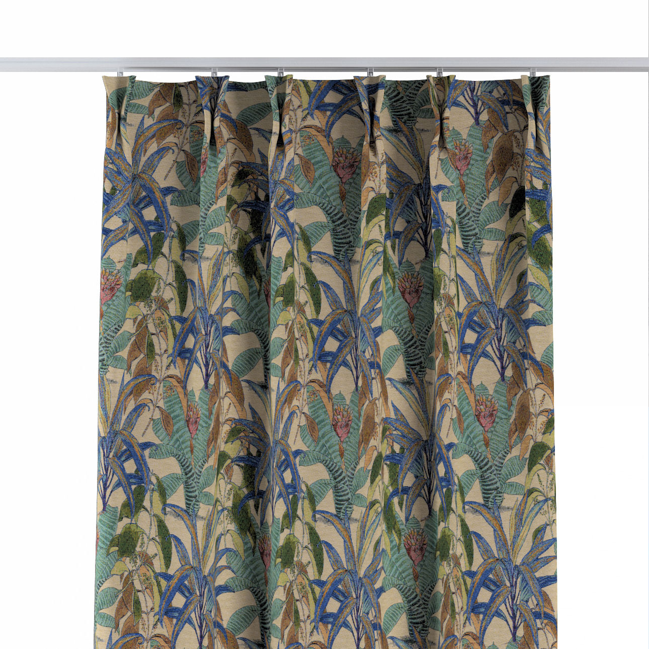Vorhang mit flämischen 2-er Falten, grün- blau, Intenso Premium (144-29) günstig online kaufen