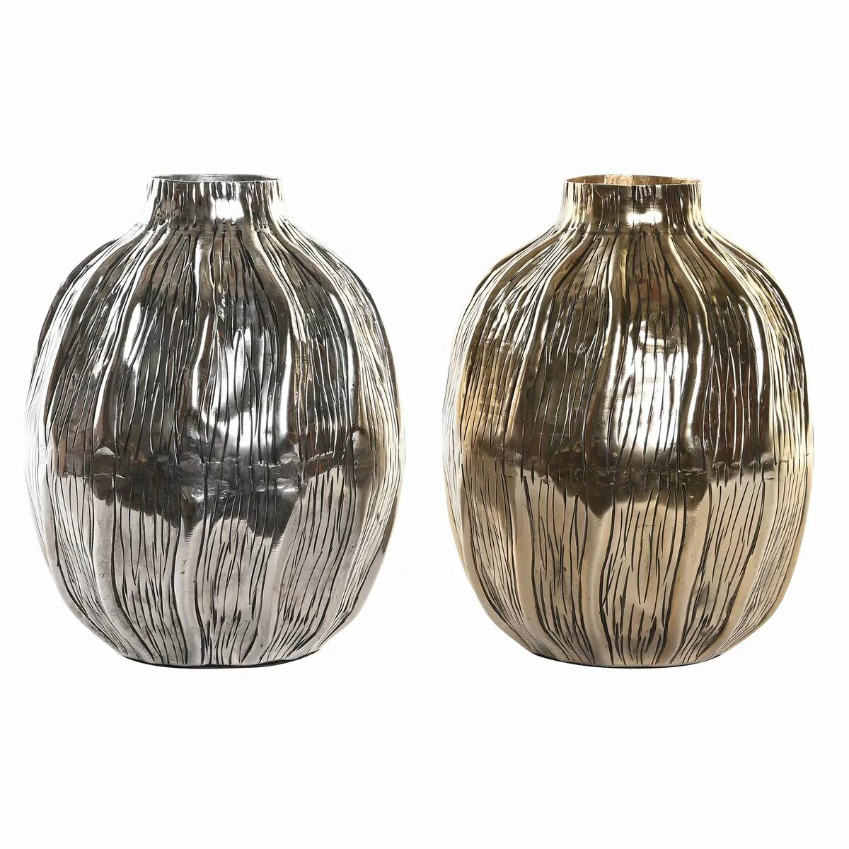 Vase Dkd Home Decor Silberfarben Golden Aluminium Moderne (2 Stück) (20 X 2 günstig online kaufen