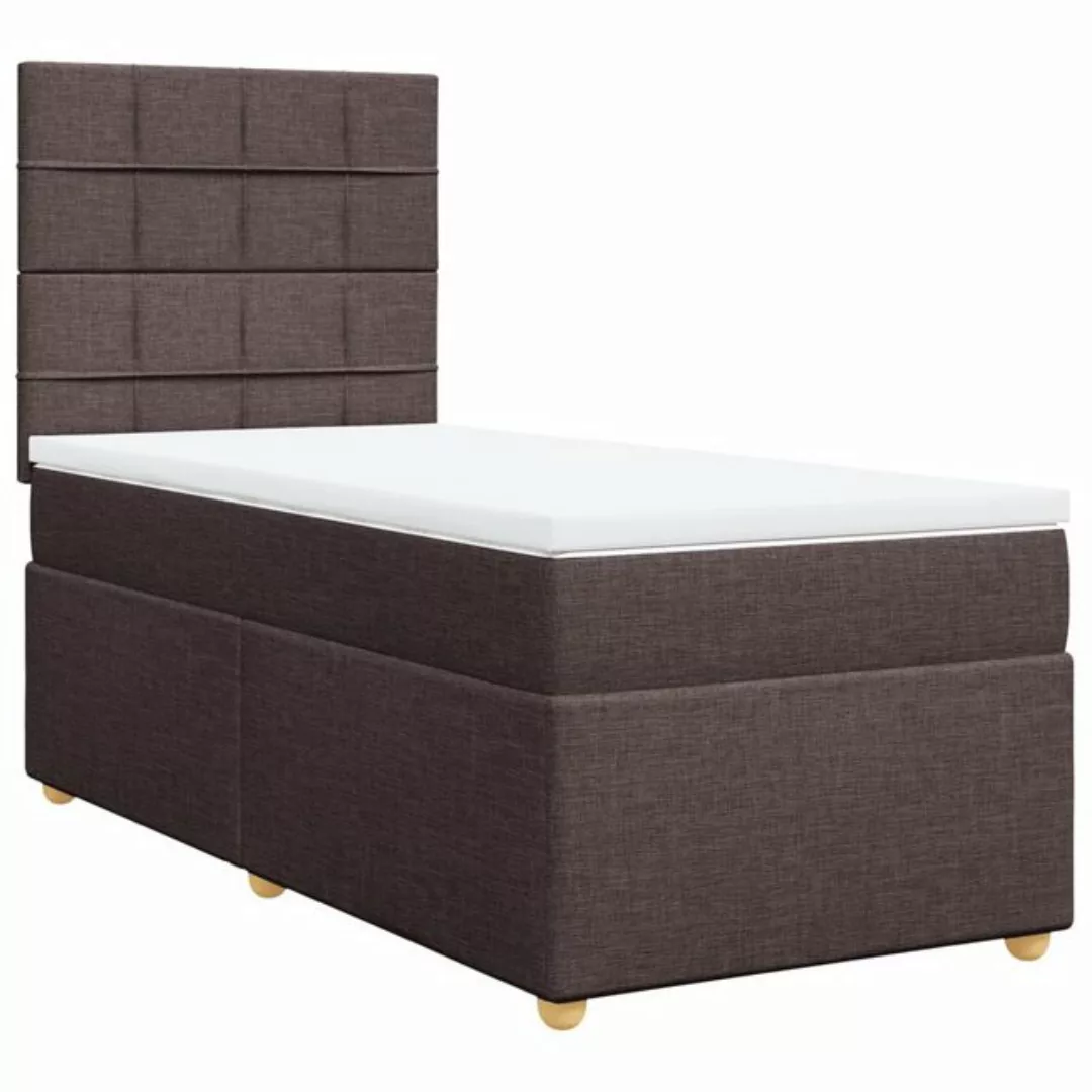 vidaXL Bett Boxspringbett mit Matratze Dunkelbraun 80x200 cm Stoff günstig online kaufen