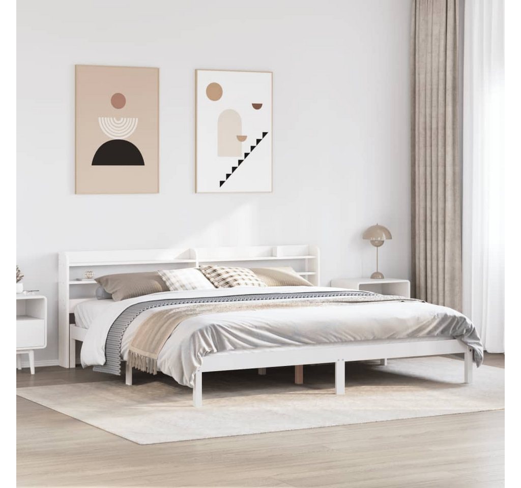 vidaXL Bett, Massivholzbett ohne Matratze Weiß 200x200 cm Kiefernholz günstig online kaufen