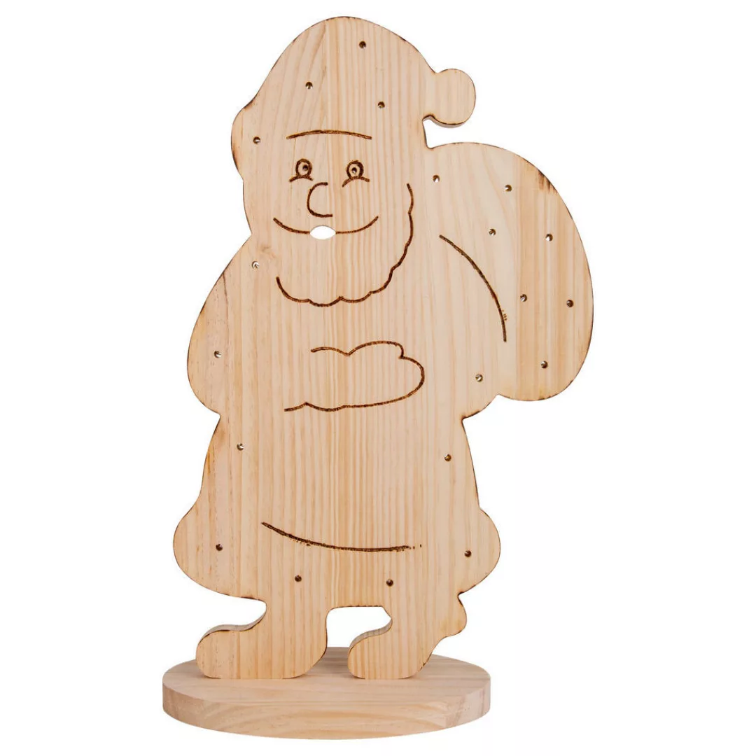 Näve Leuchten LED-Dekoleuchte Santa natur Holz B/H/T: ca. 17x80x37,7 cm günstig online kaufen