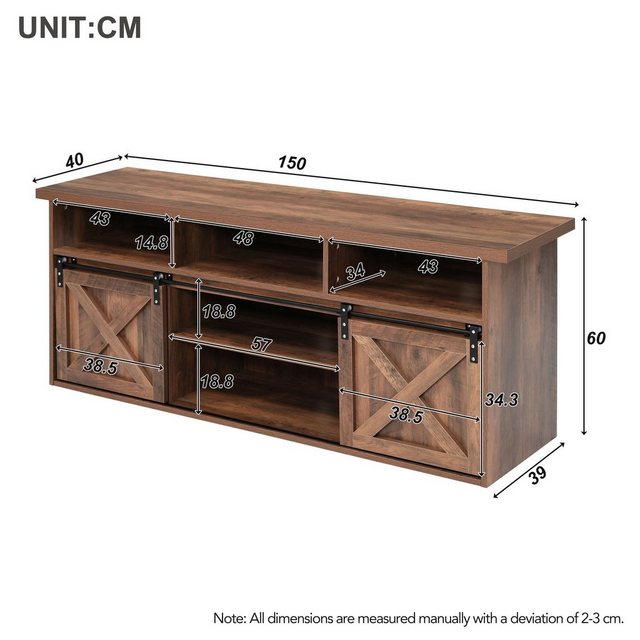 WISHDOR TV-Schrank Besonderer 1,5 Meter langer TV-Schrank (mit 2 Schiebetür günstig online kaufen