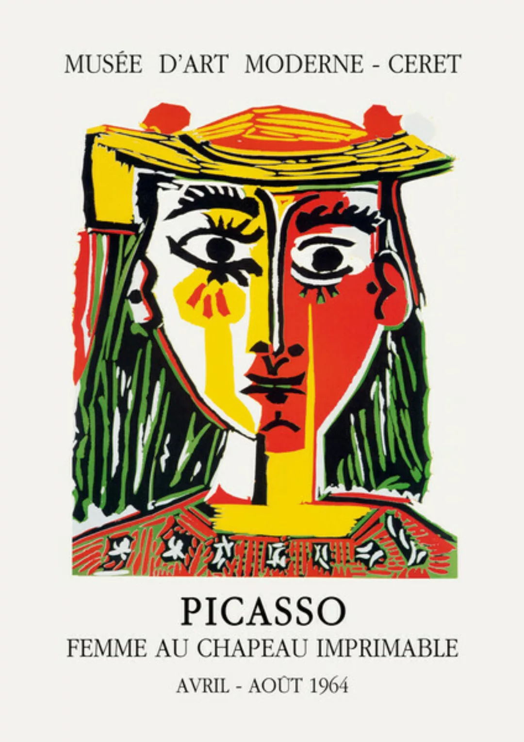 Poster / Leinwandbild - Picasso - Femme Au Chapeau Imprimable günstig online kaufen