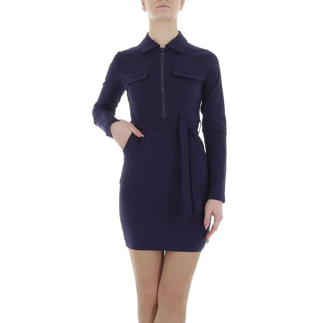 Ital-Design Minikleid Damen Freizeit Stretch Blusenkleid in Dunkelblau günstig online kaufen