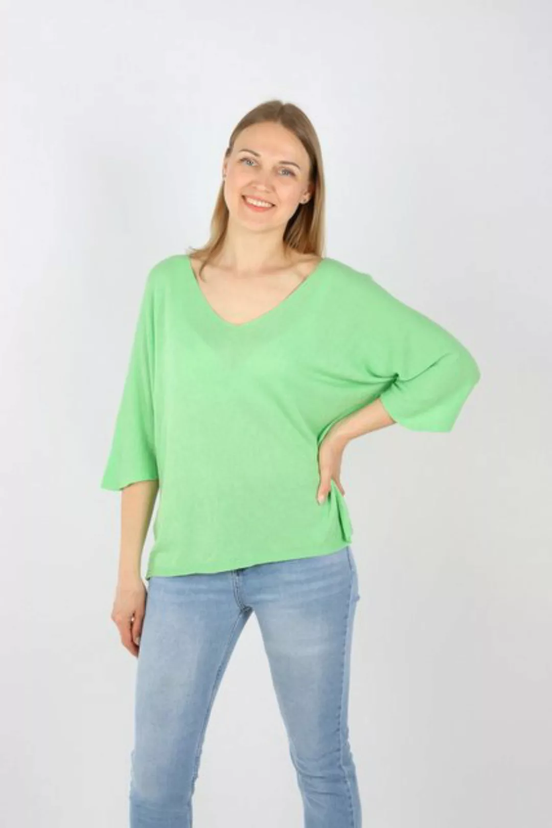 MIRROSI V-Shirt Feinstrick Shirt kurzarm, Made in Italy Einheitsgröße (pass günstig online kaufen