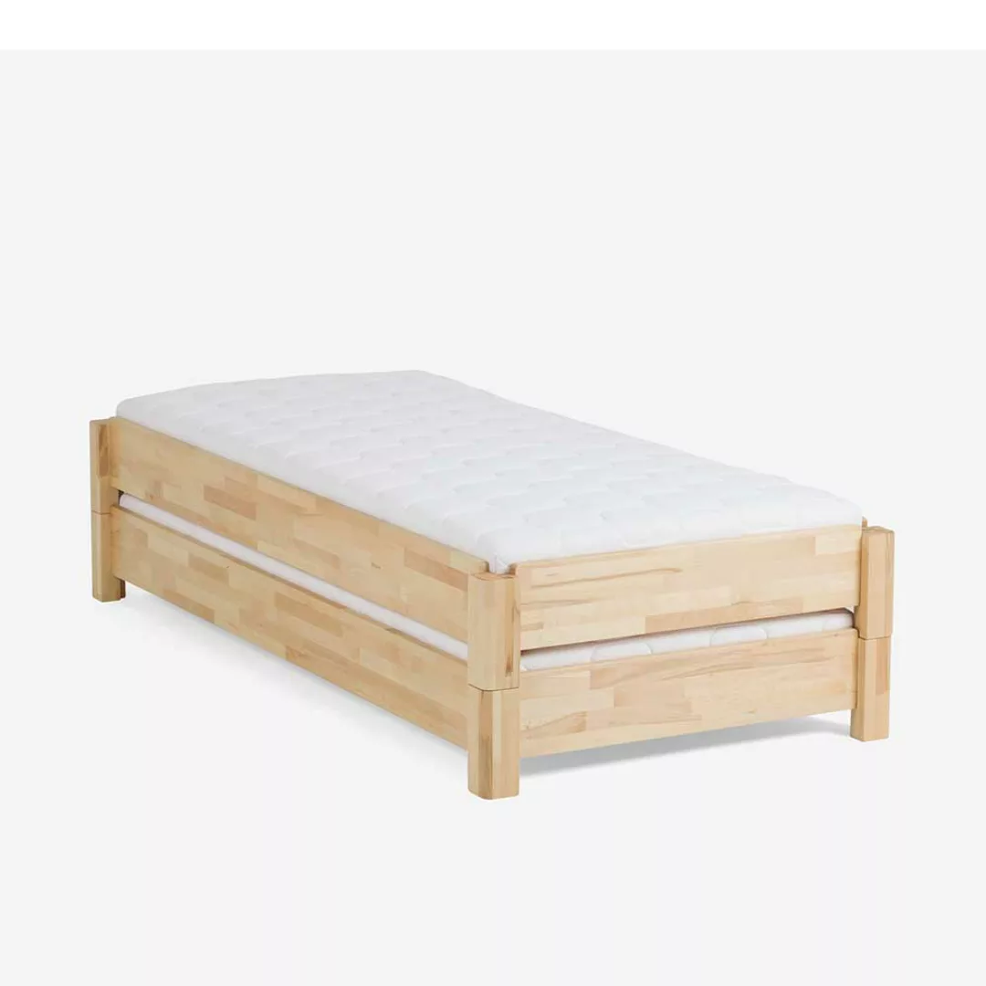 Stapelbares Bett aus Buche Massivholz geölt (zweiteilig) günstig online kaufen
