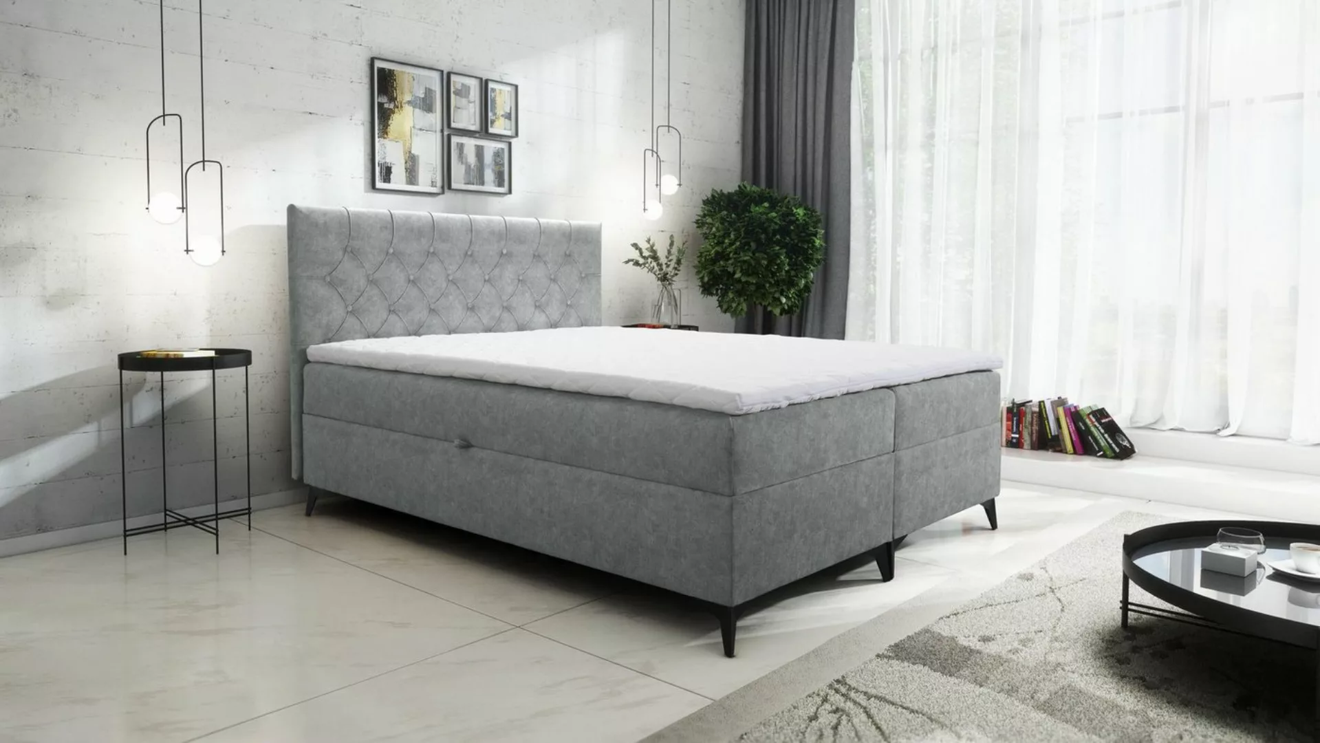 Furnix Boxspringbett JULLIE 129-200x200 mit Topper Bettkaste Farbe/Größe Au günstig online kaufen