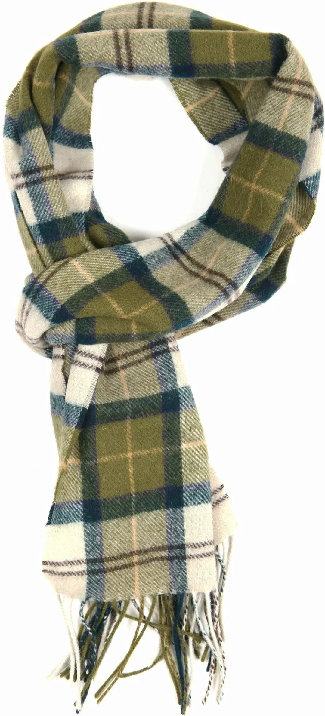 Barbour Schal Tartan Lammwolle Grün - günstig online kaufen