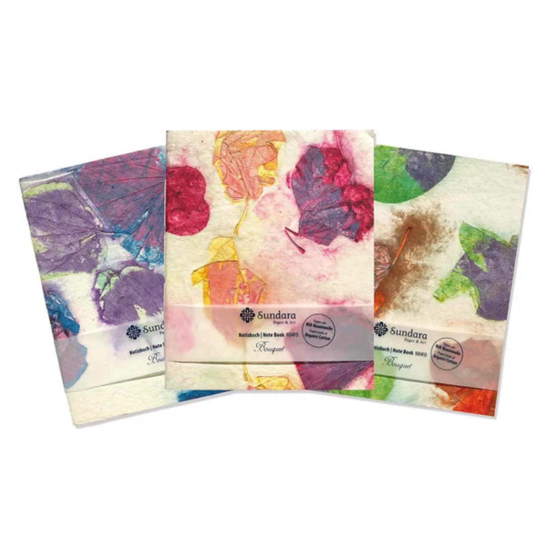 Notizbuch "Bouquet" Aus Handgeschöpftem Recycling Biobaumwoll-papier günstig online kaufen