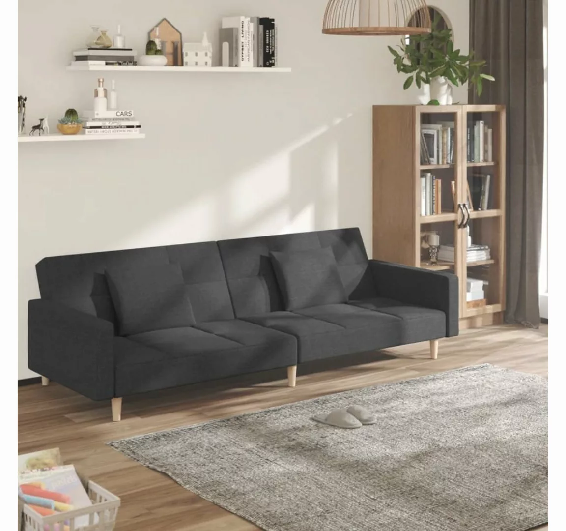 vidaXL Sofa Schlafsofa 2 Sitzer Sofa mit Schlaffunktion Stoff, Hellgrau günstig online kaufen