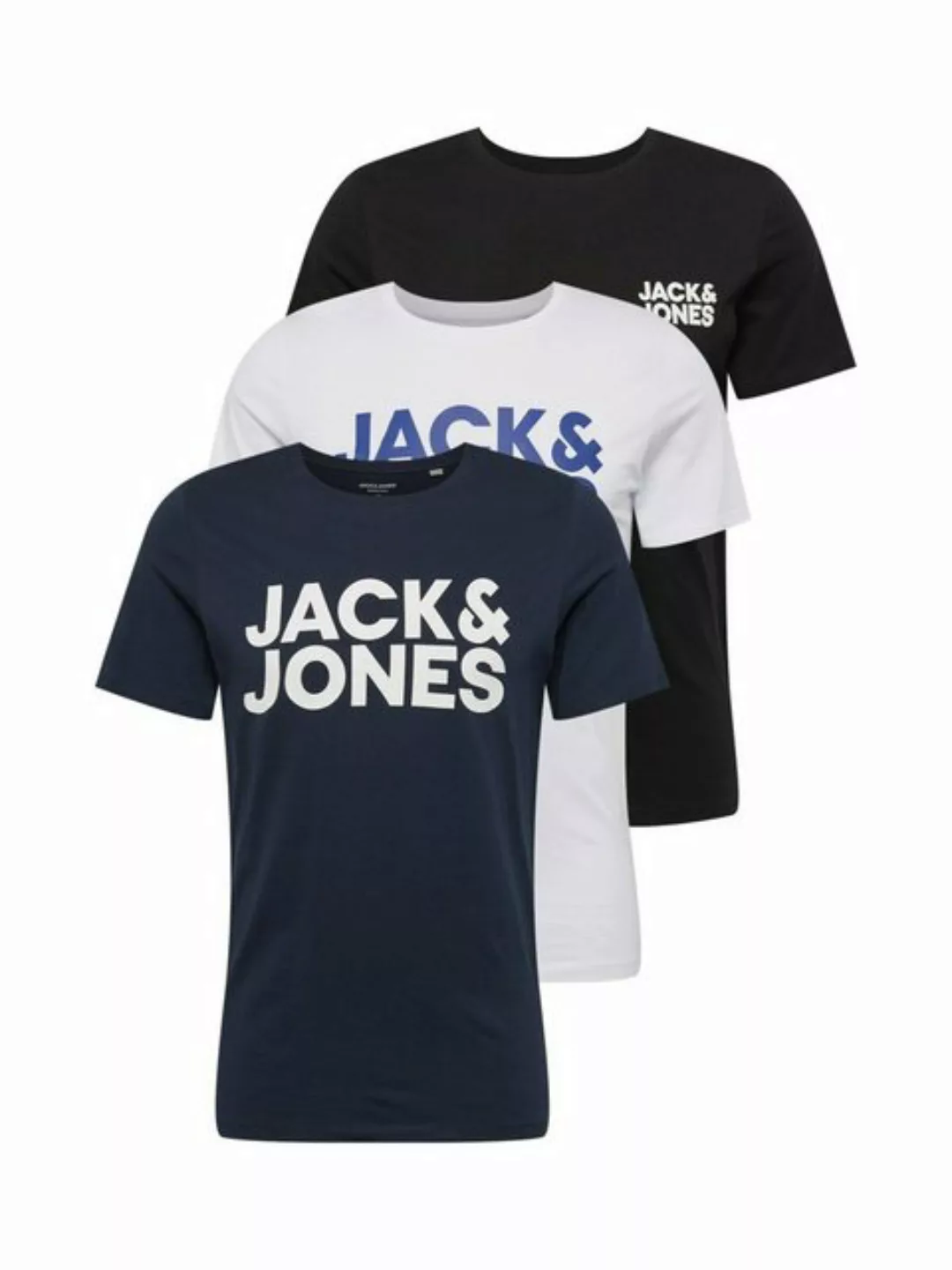 Jack & Jones Herren Rundhals T-Shirt JJECORP LOGO PLAY 3er PACK - Slim Fit günstig online kaufen