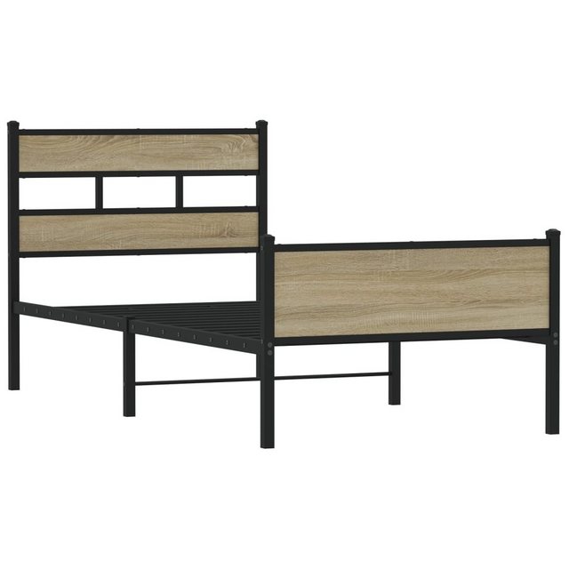 vidaXL Bett Bettgestell ohne Matratze Sonoma-Eiche 75x190 cm Holzwerkstoff günstig online kaufen