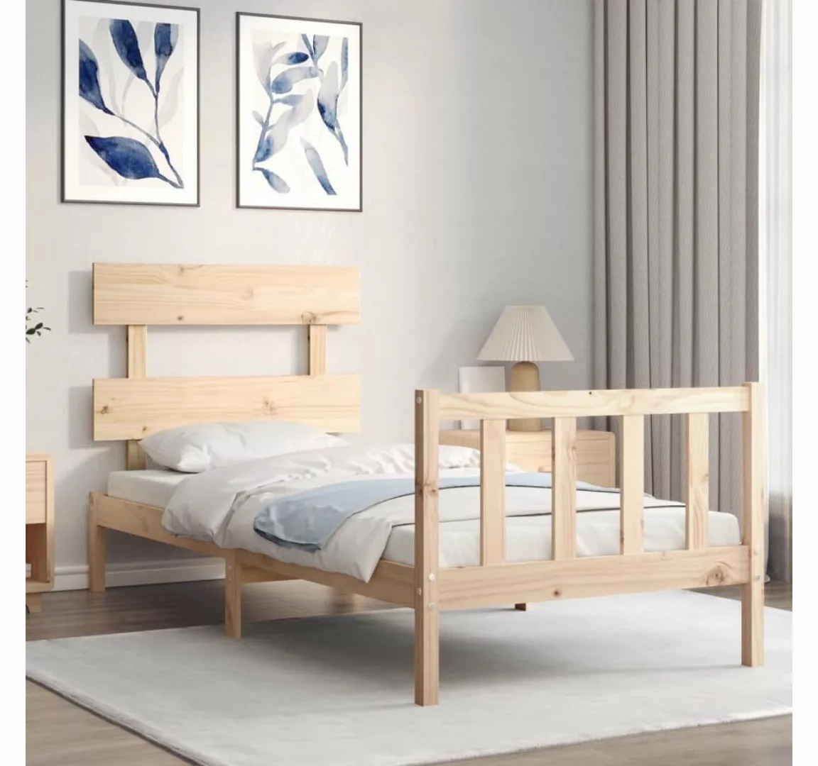 vidaXL Bett Massivholzbett ohne Matratze 90x200 Kiefernholz günstig online kaufen