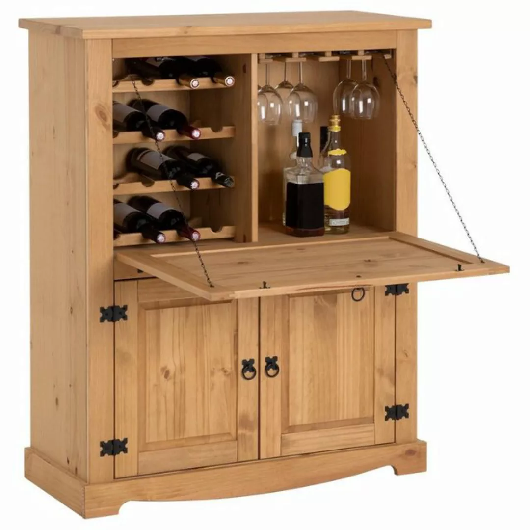 IDIMEX Hochschrank TEQUILA Weinschrank Barschrank Hausbar Weinregal Kiefer günstig online kaufen