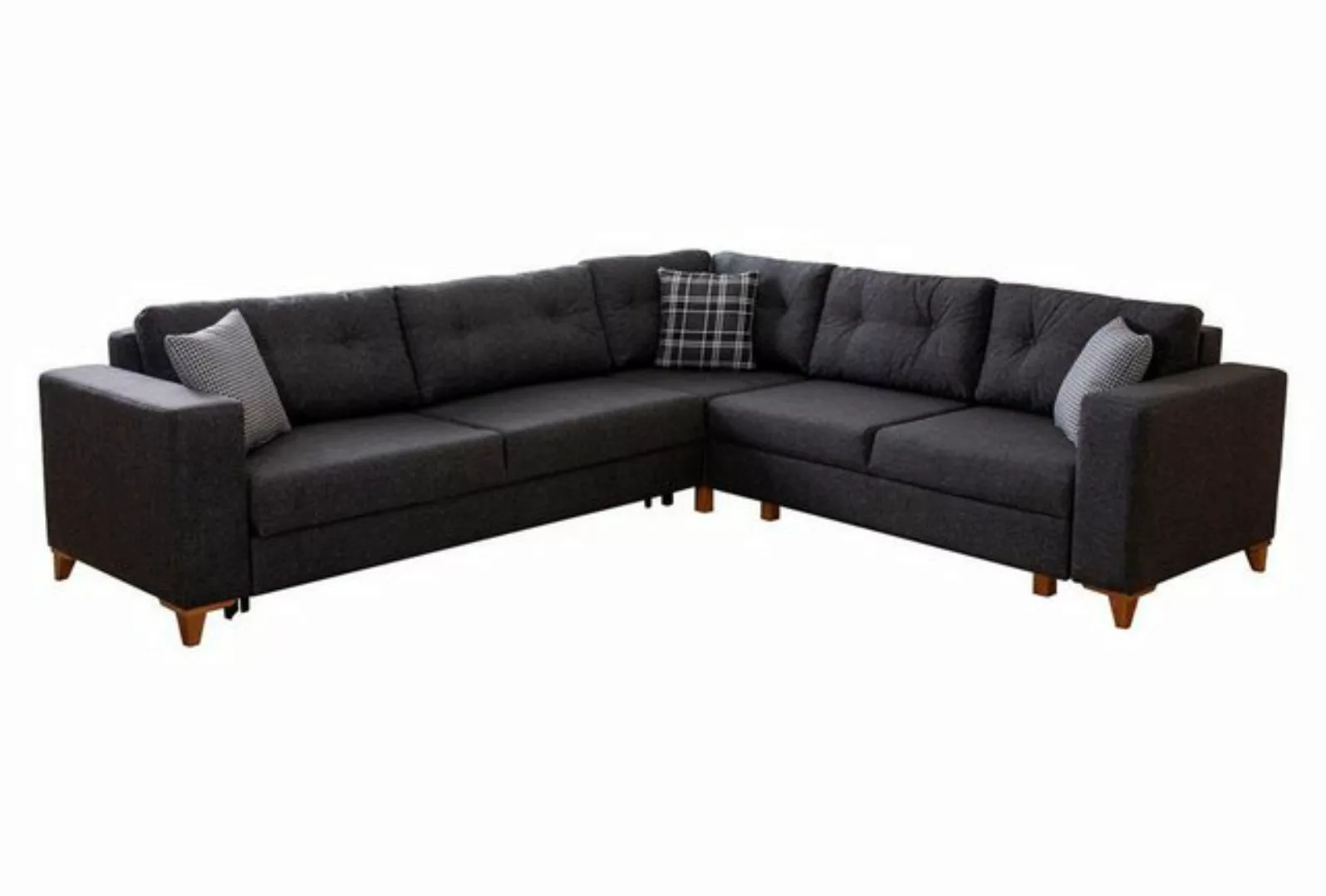 JVmoebel Ecksofa Exklusives Dunkelgraues Ecksofa Wohnzimmer Polstercouchen günstig online kaufen