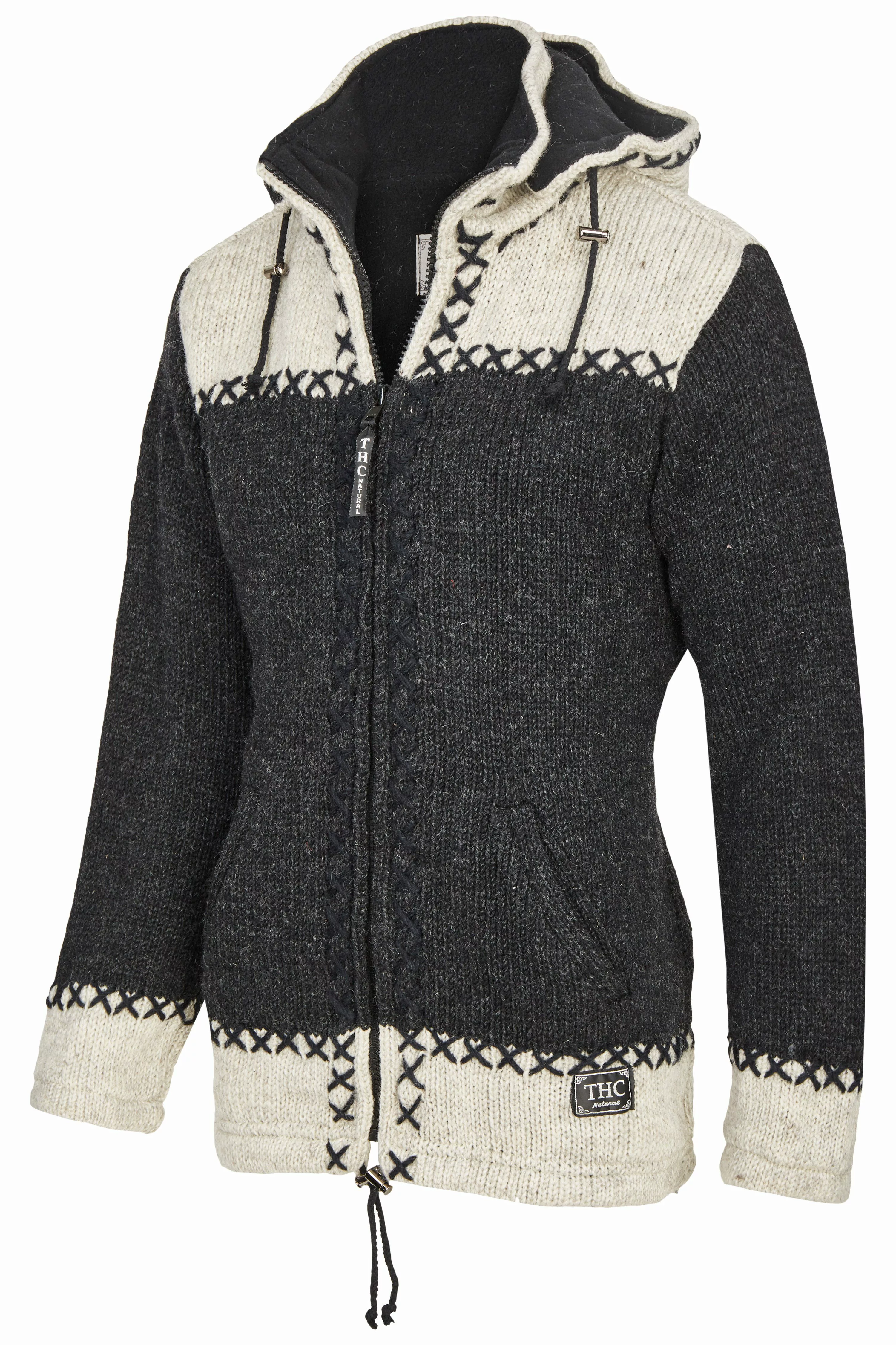 THC Natural Line Strickjacke Schafwollstrickjacke anthrazit günstig online kaufen