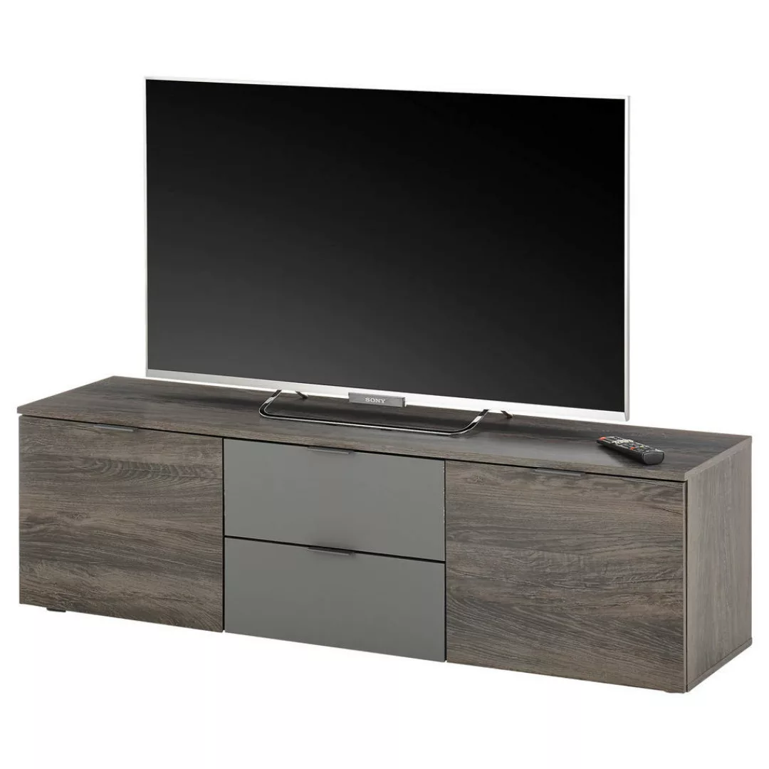 TV-Lowboard Cremona Rima Oak Nachbildung dunkelgrau B/H/T: ca. 150x43x38 cm günstig online kaufen