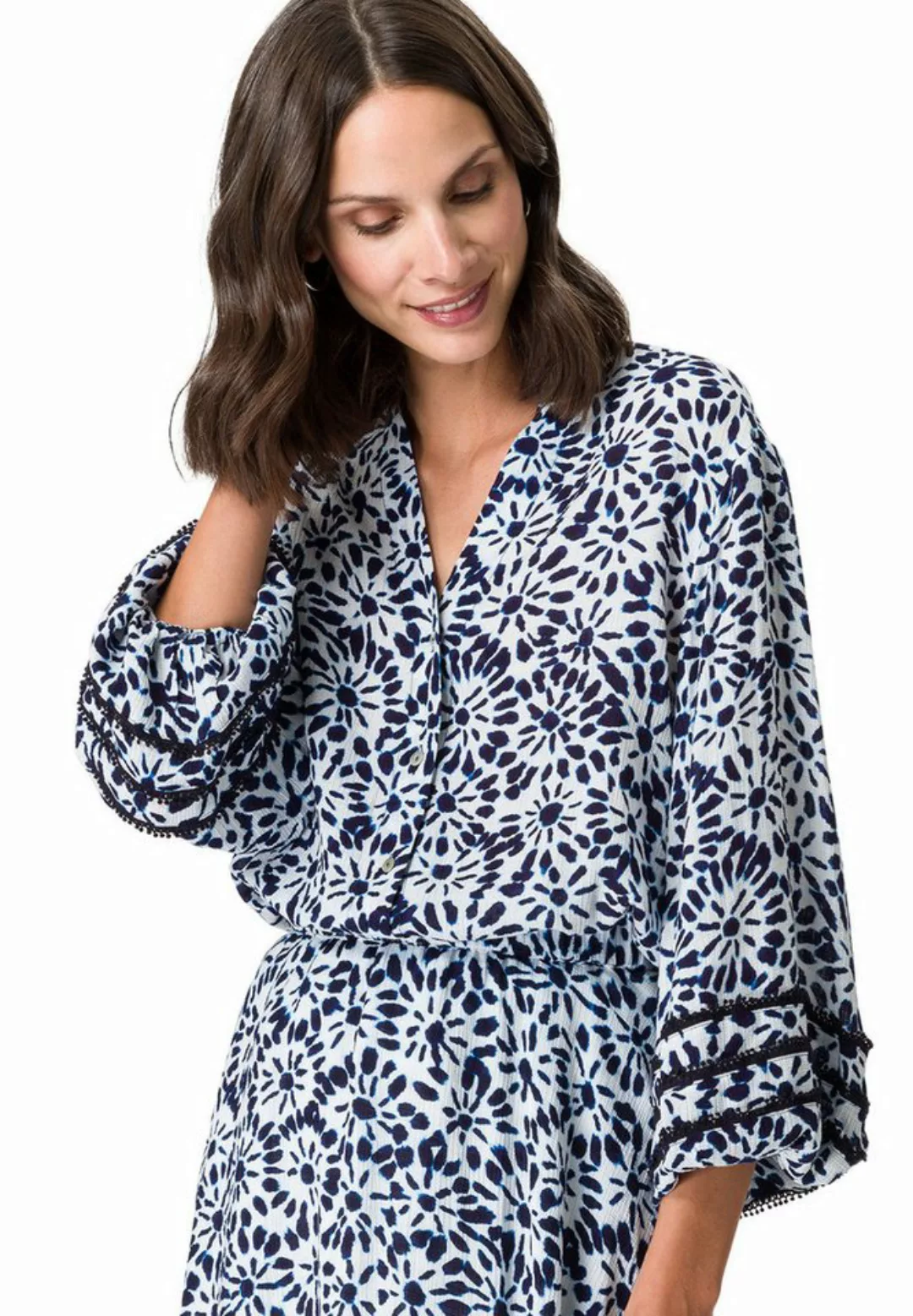 Zero Klassische Bluse zero Bluse Print mit V-Ausschnitt günstig online kaufen