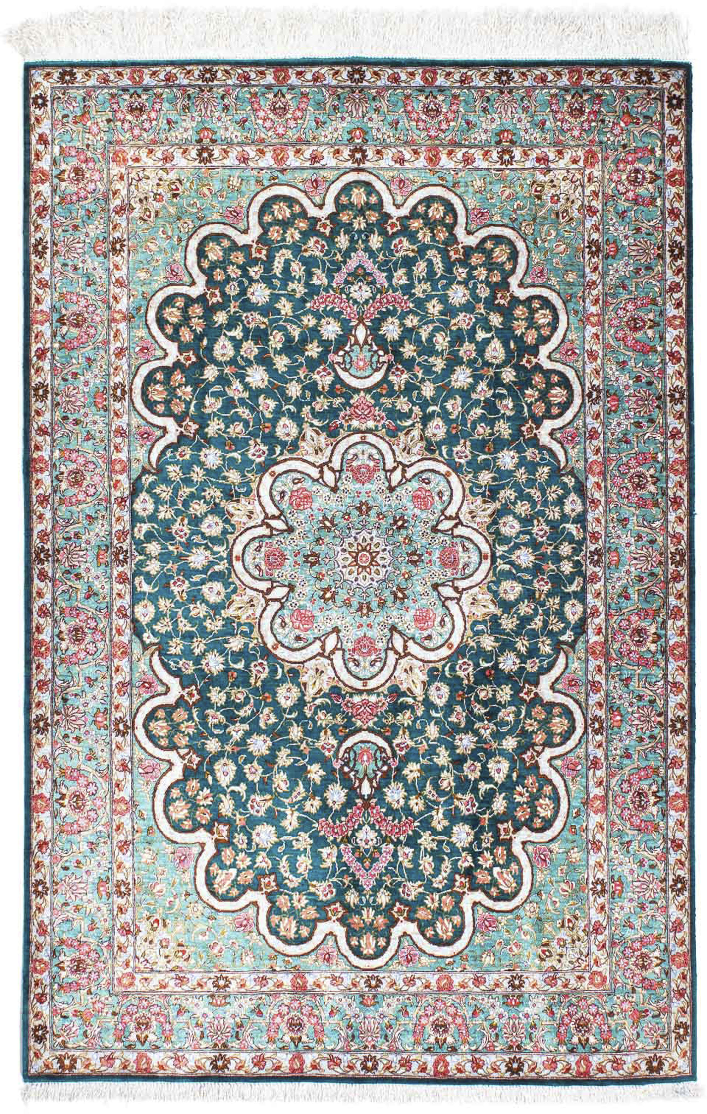 morgenland Orientteppich »Perser - Ghom - 152 x 100 cm - grün«, rechteckig, günstig online kaufen