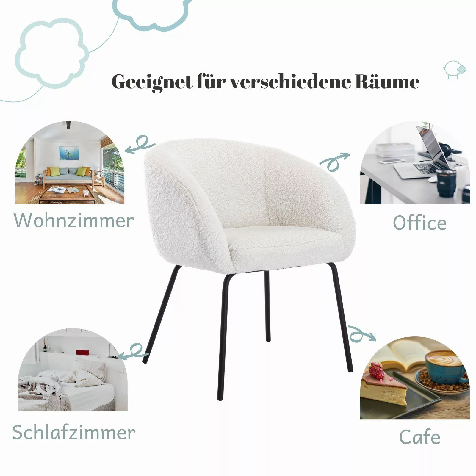 WAHSON OFFICE CHAIRS Loungesessel Sessel Kunstfell günstig online kaufen