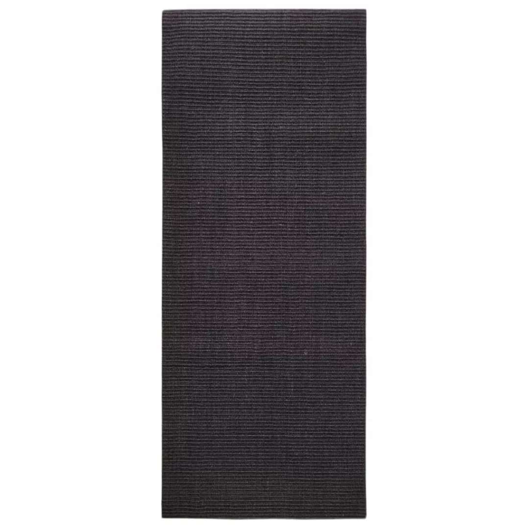 Vidaxl Teppich Natur Sisal 100x250 Cm Schwarz günstig online kaufen