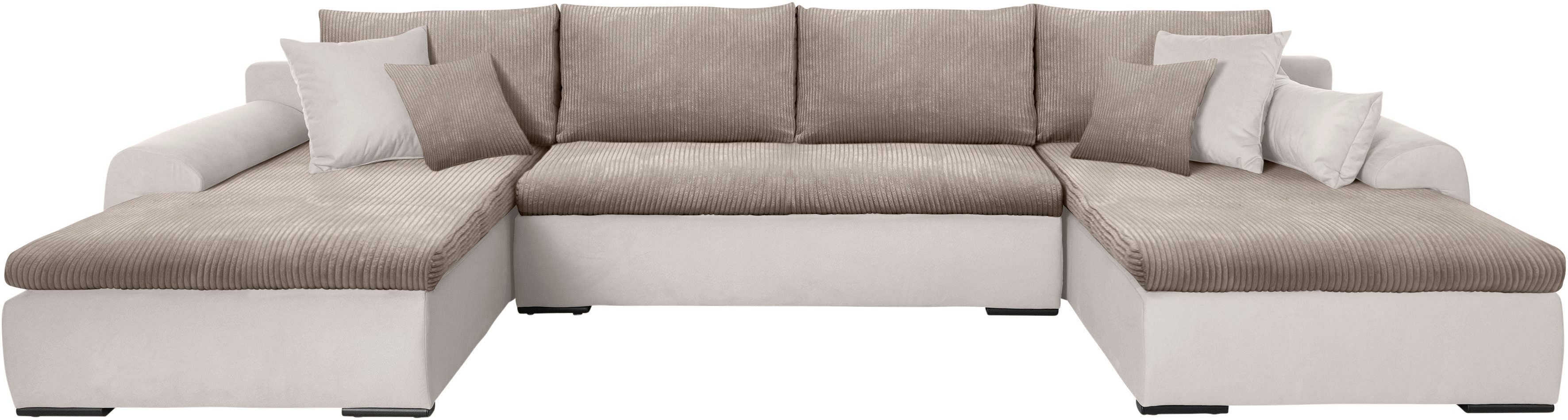 Home affaire Wohnlandschaft "Win U-Form", wahlweise mit Bettfunktion und Be günstig online kaufen
