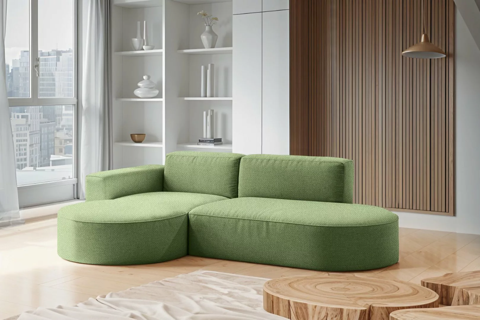 Kaiser Möbel Ecksofa Modernes L-förmiges Designer Modena Falten, HR-Schaum, günstig online kaufen